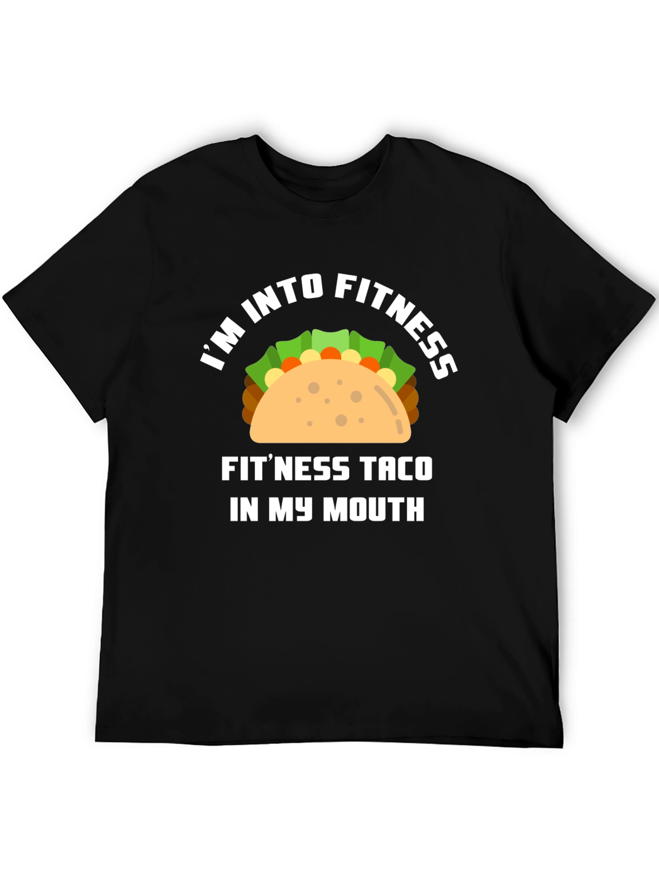 Black Fitness Taco Graphic Tee - Funny Workout Shirt view 5