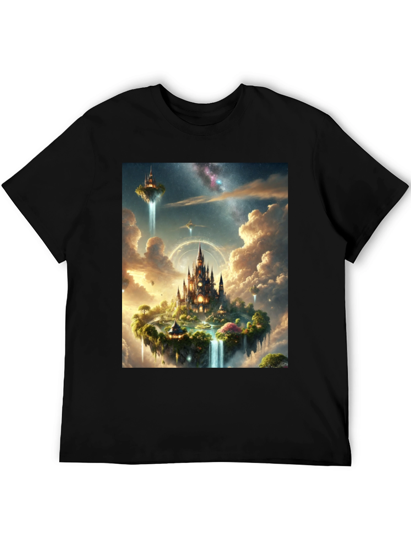 Black Fantasy Island Graphic Tee - Black Cotton Shirt view 5