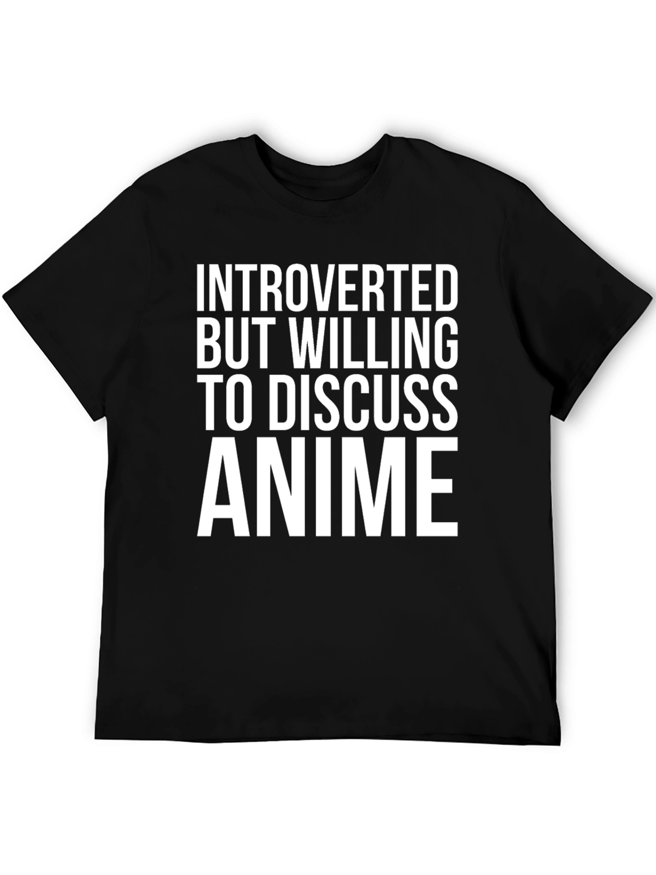 Black Introverted Anime Lover Graphic T-Shirt view 5