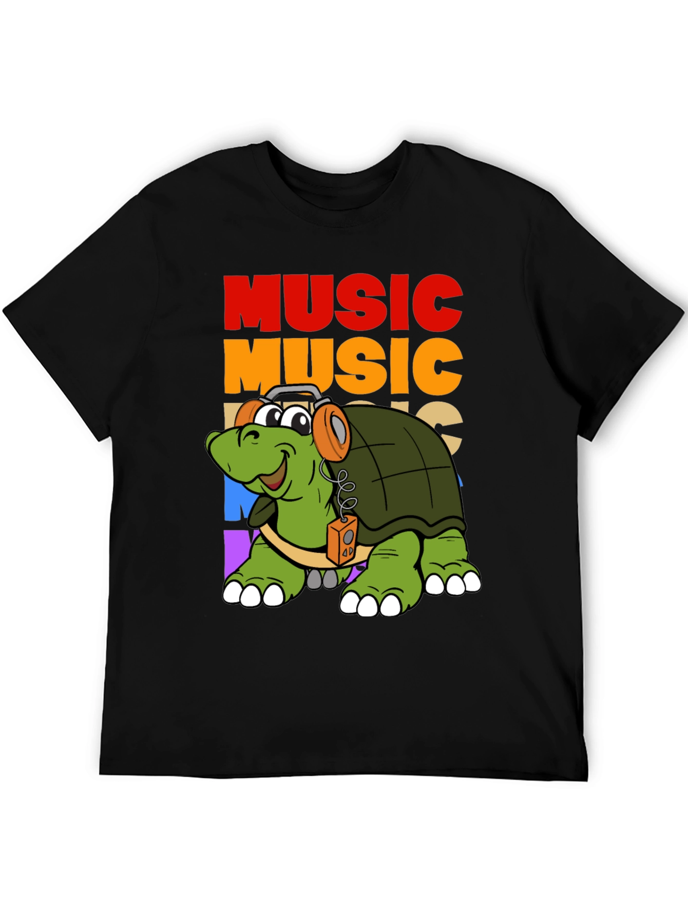 Black Music Turtle Graphic T-Shirt view 5