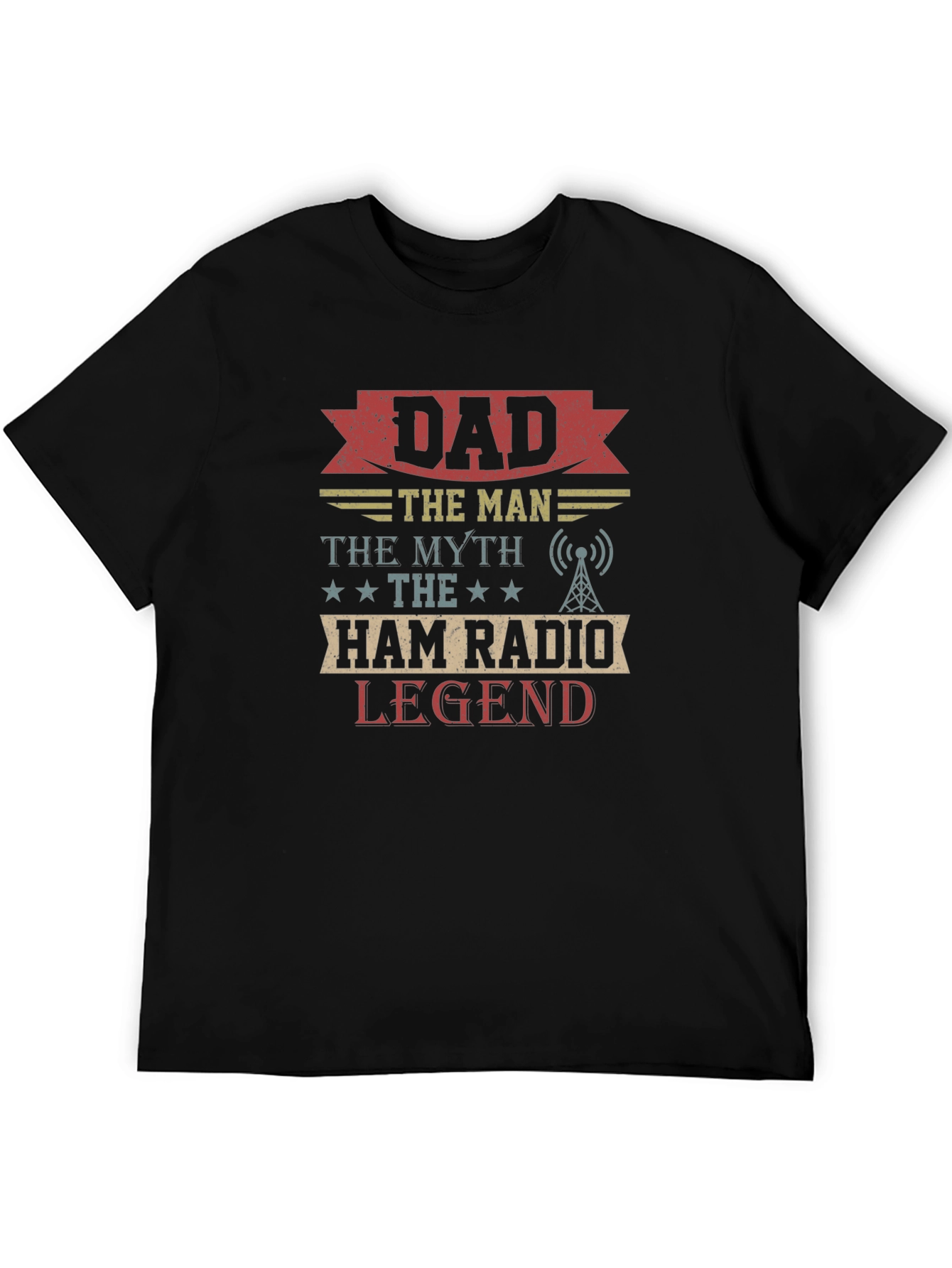 Black Dad Ham Radio Legend T-Shirt view 5