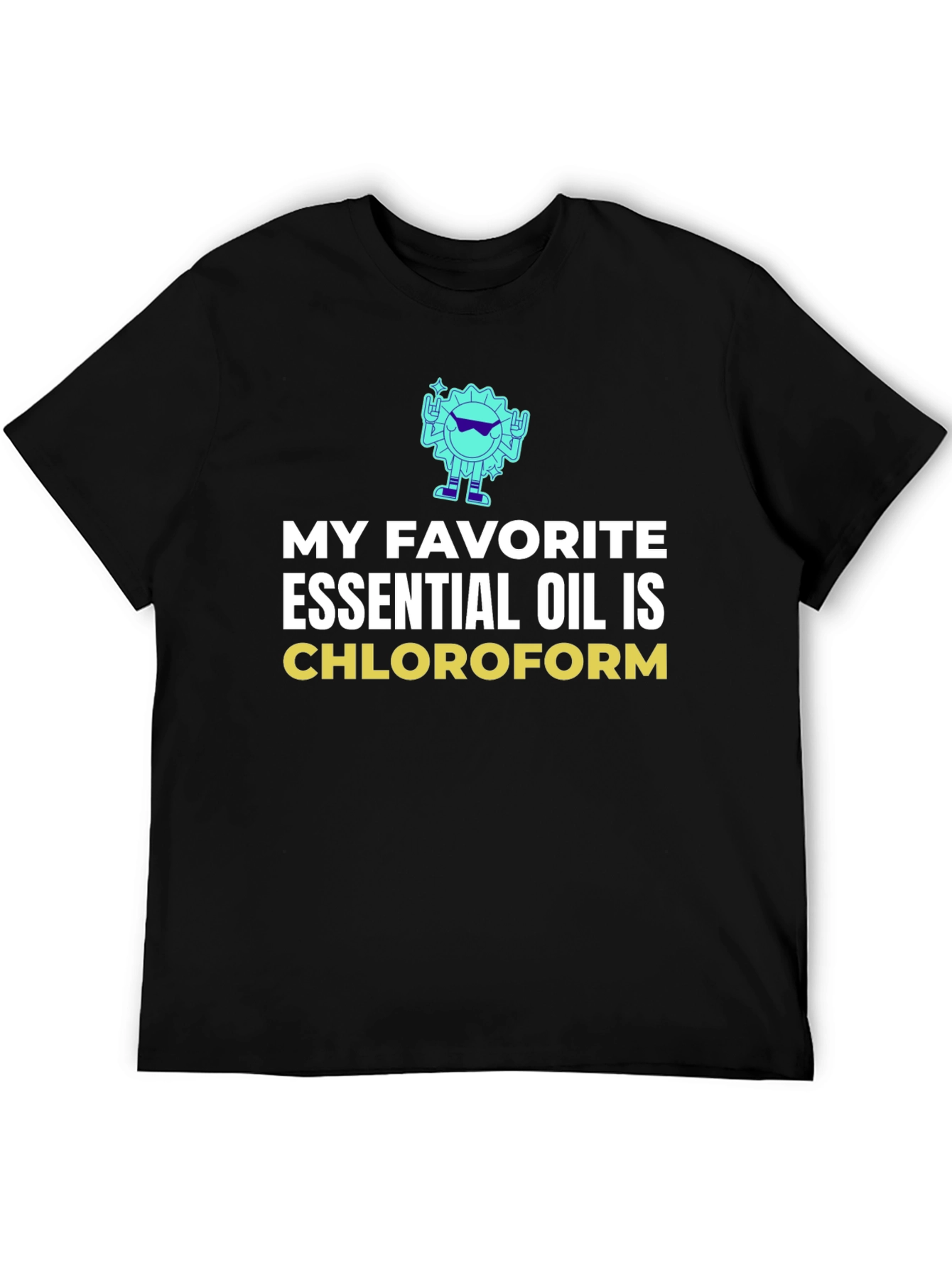 Black Chloroform Essential Oil Graphic T-Shirt view 5