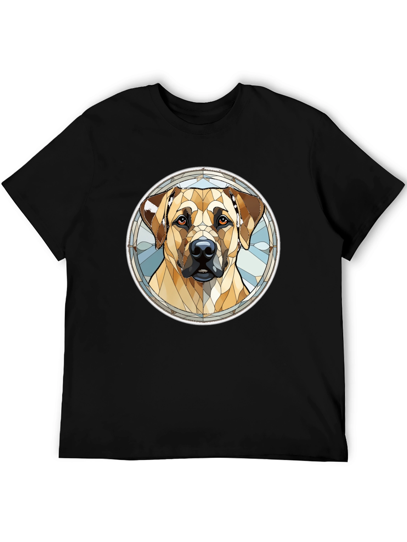 Black Dog Stained Glass Style Graphic Tee - Black view 5