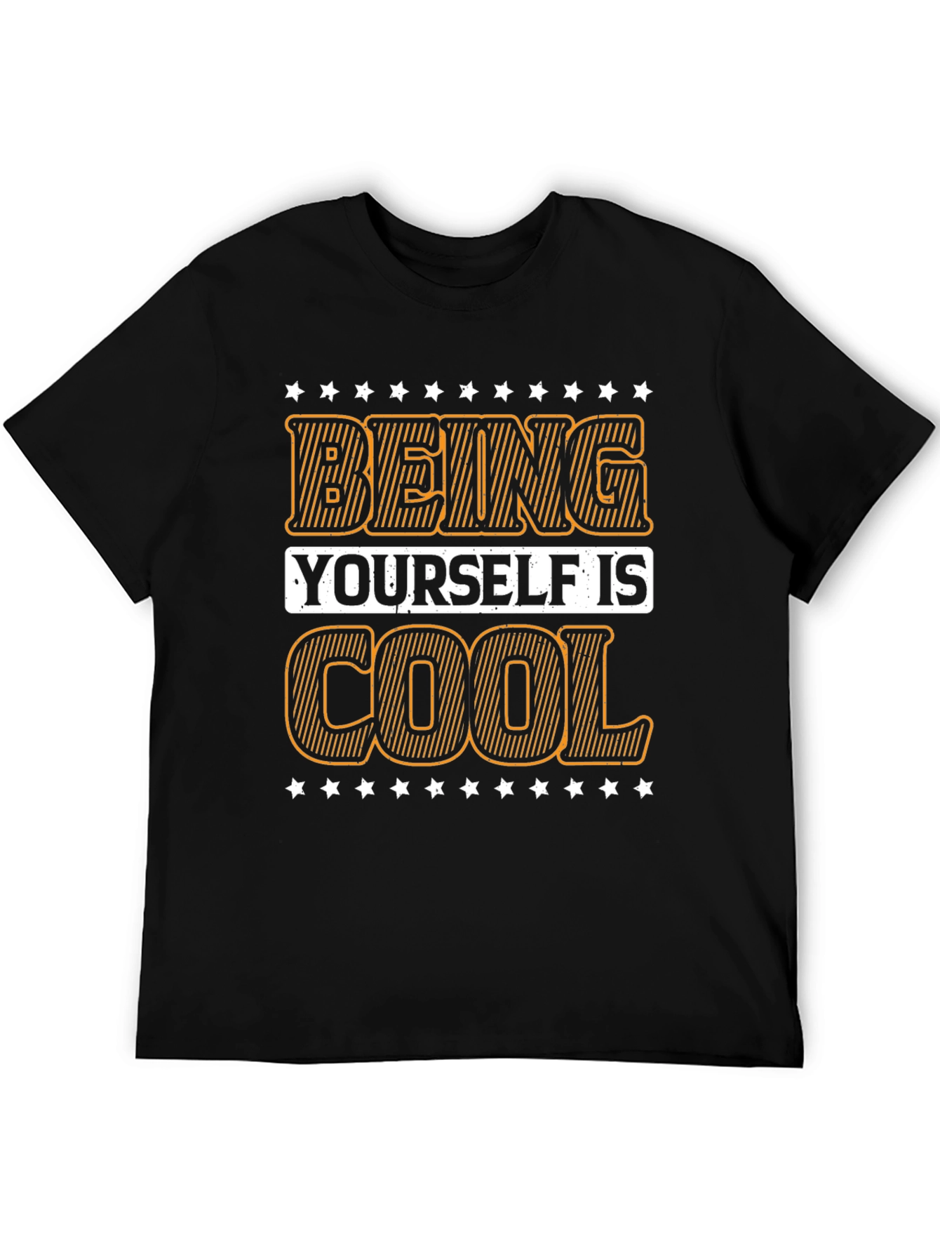 Black Being Yourself is Cool Black Graphic Tee view 5