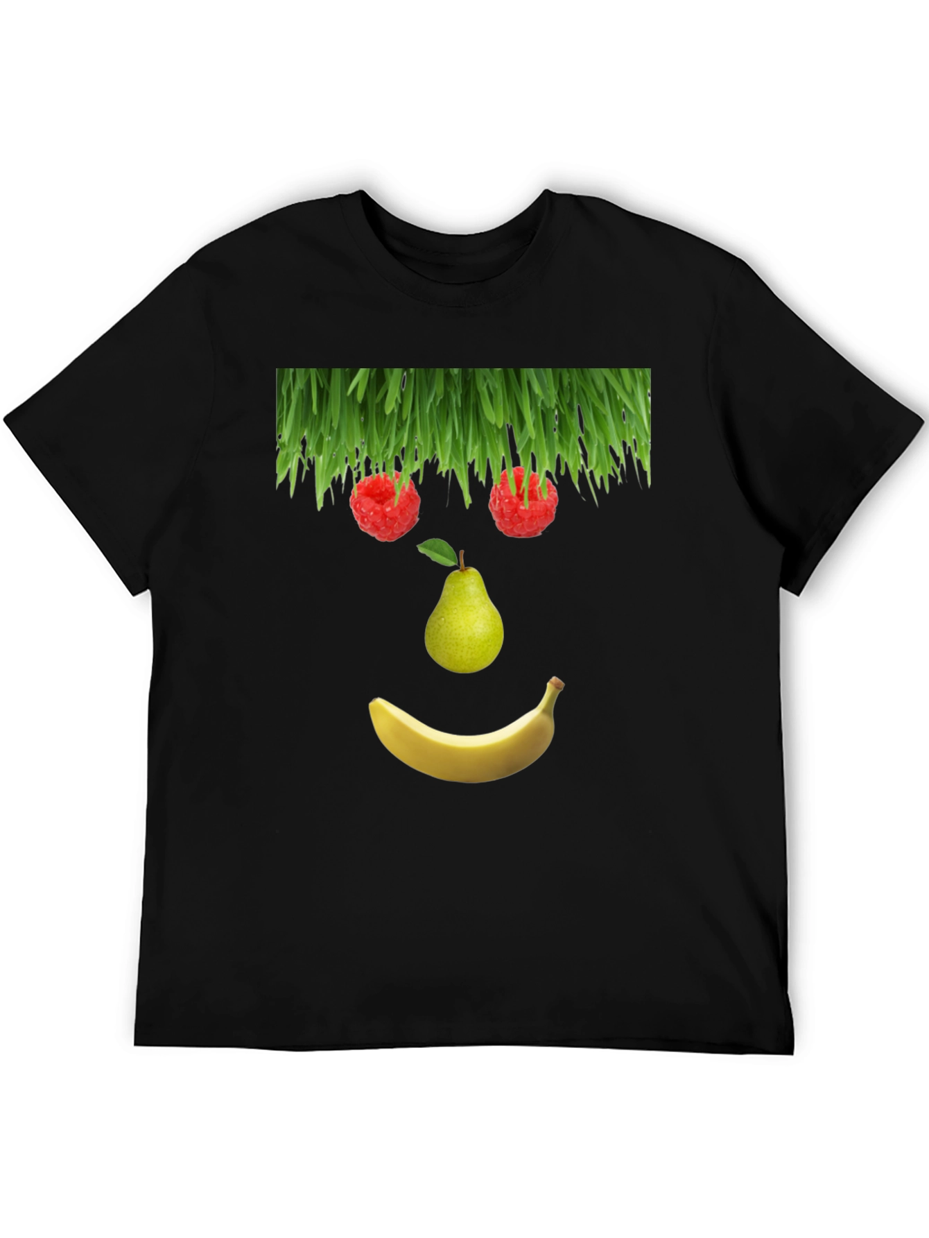 Black Fruit Face Graphic Black T-Shirt view 5