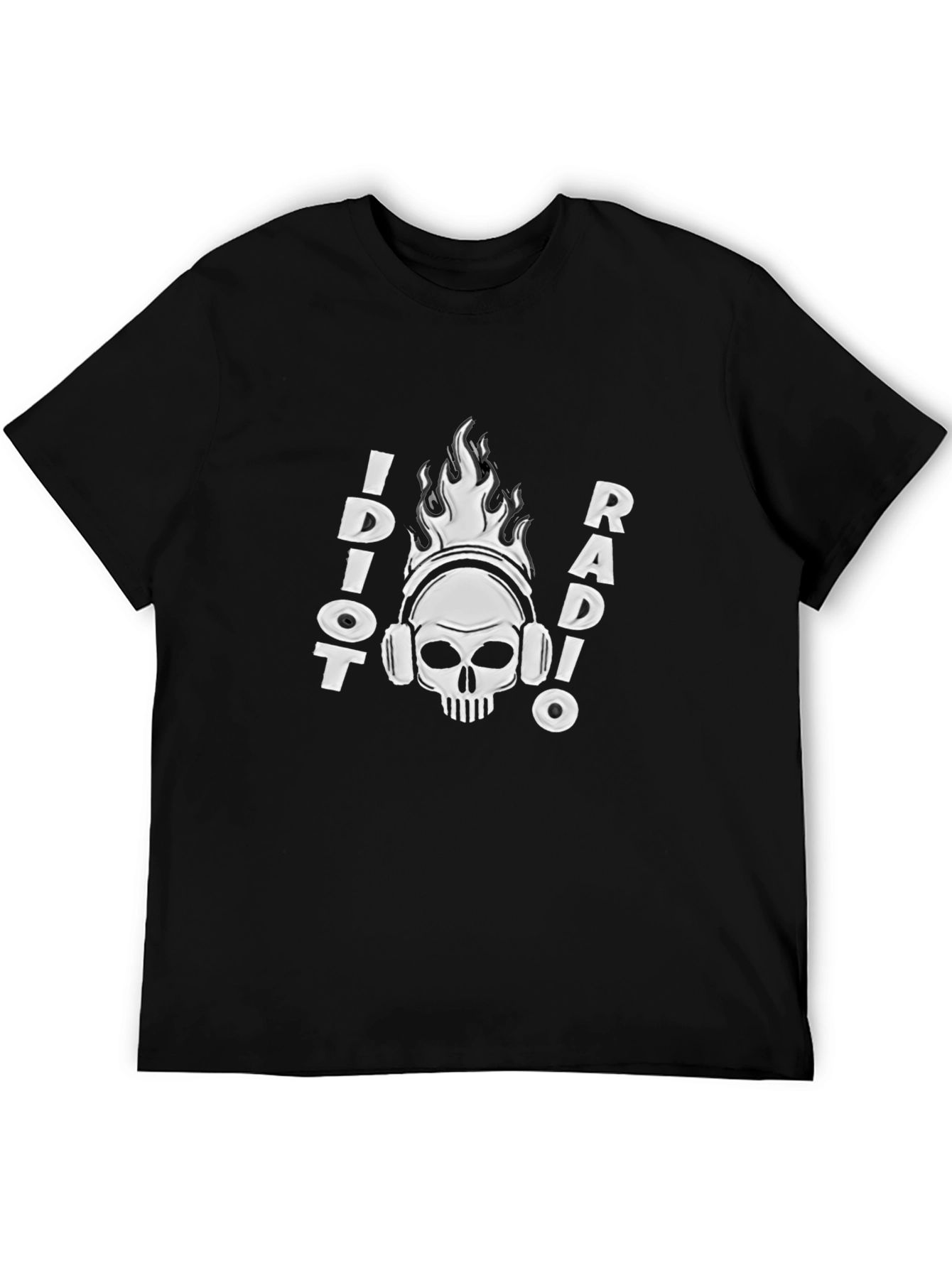Black Idiot Radio Graphic Tee - Black Cotton T-Shirt view 5