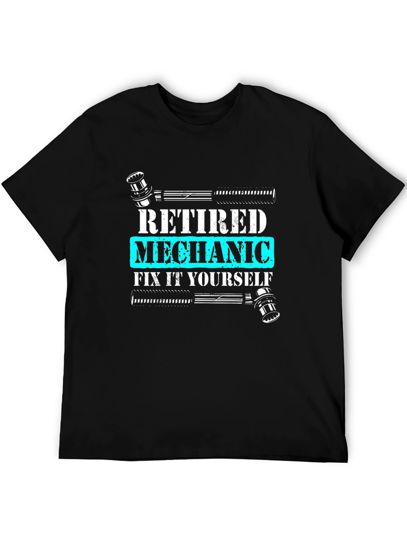 Black Retired Mechanic T-Shirt - Fix It Yourself view 5