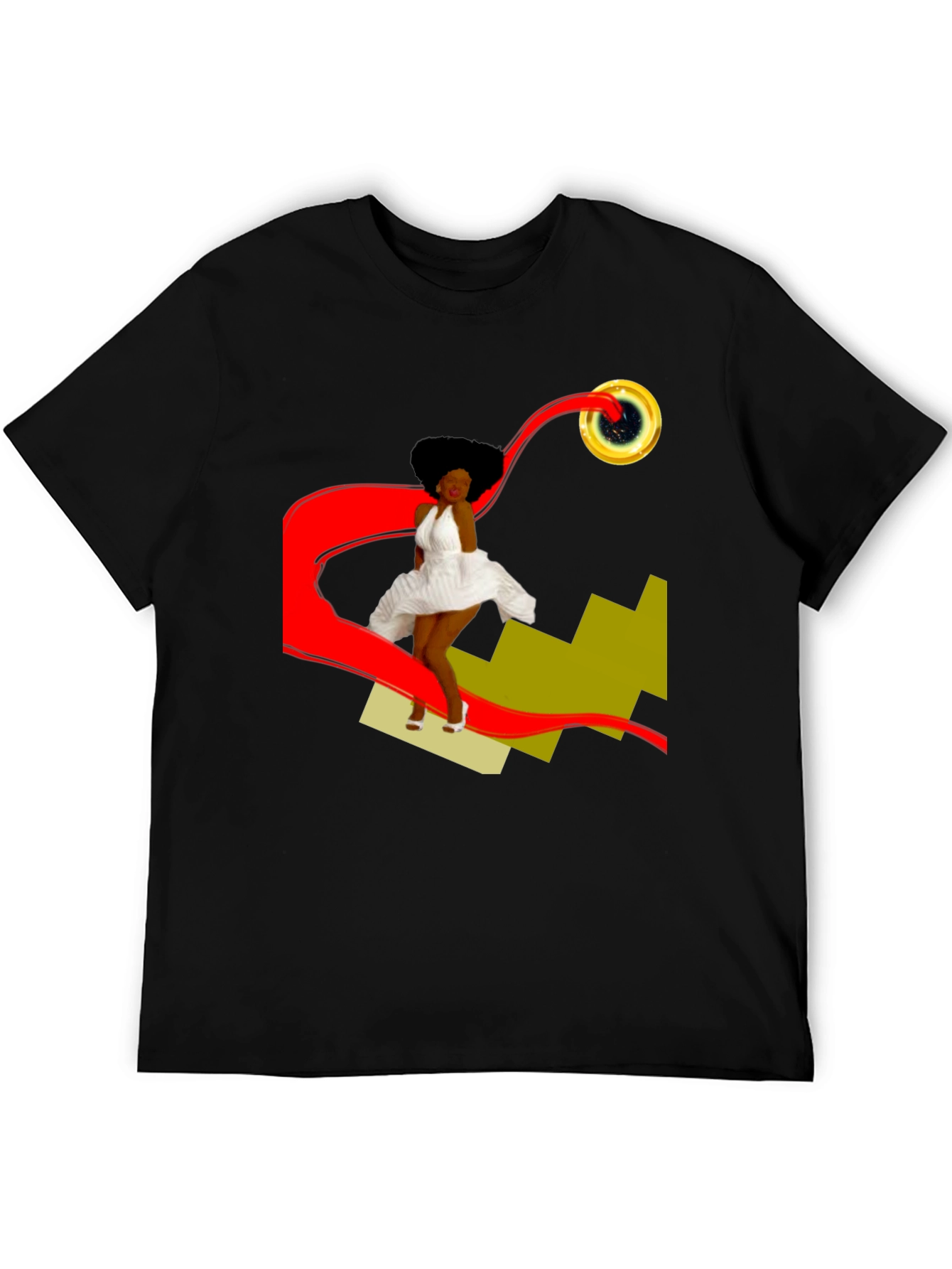 Black Stylish Graphic T-Shirt: Retro-Pop Art Design view 5