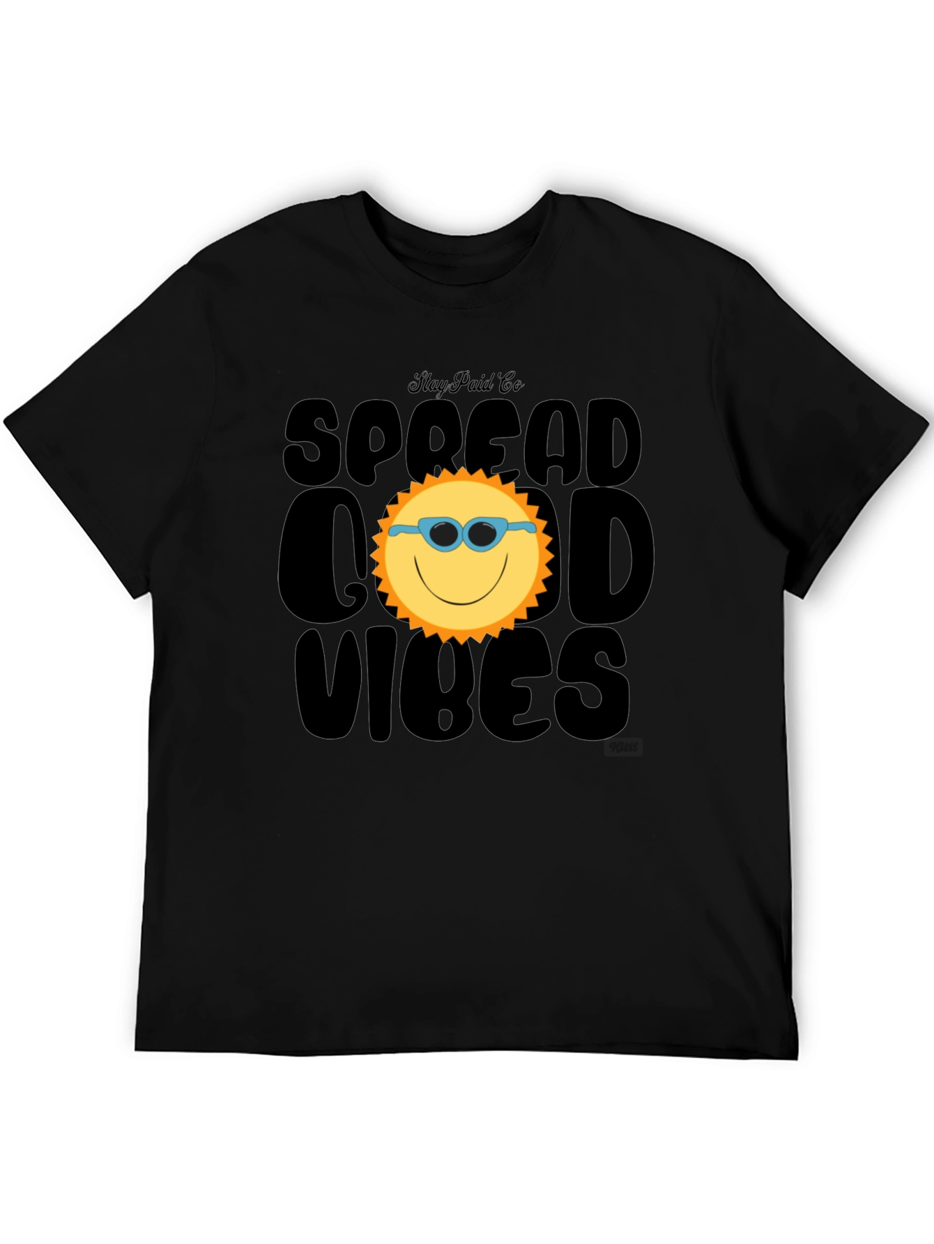 Black Spread Good Vibes Black Graphic Tee view 5