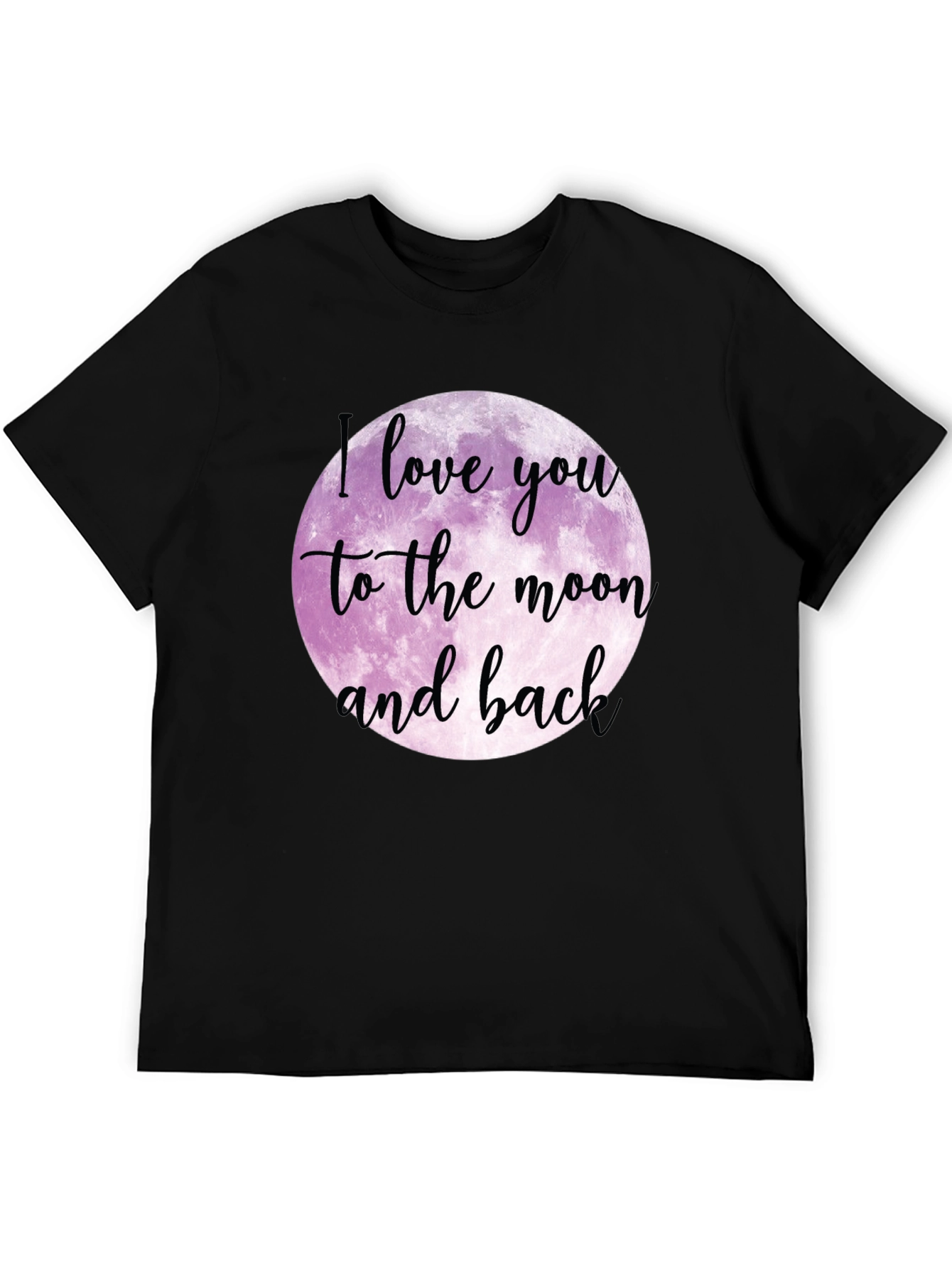 Black I Love You to the Moon and Back Black T-Shirt view 5