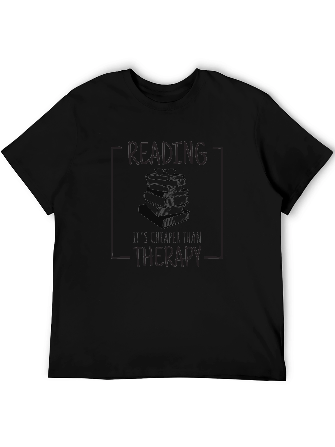 Black Reading Is Cheaper Than Therapy T-Shirt view 5