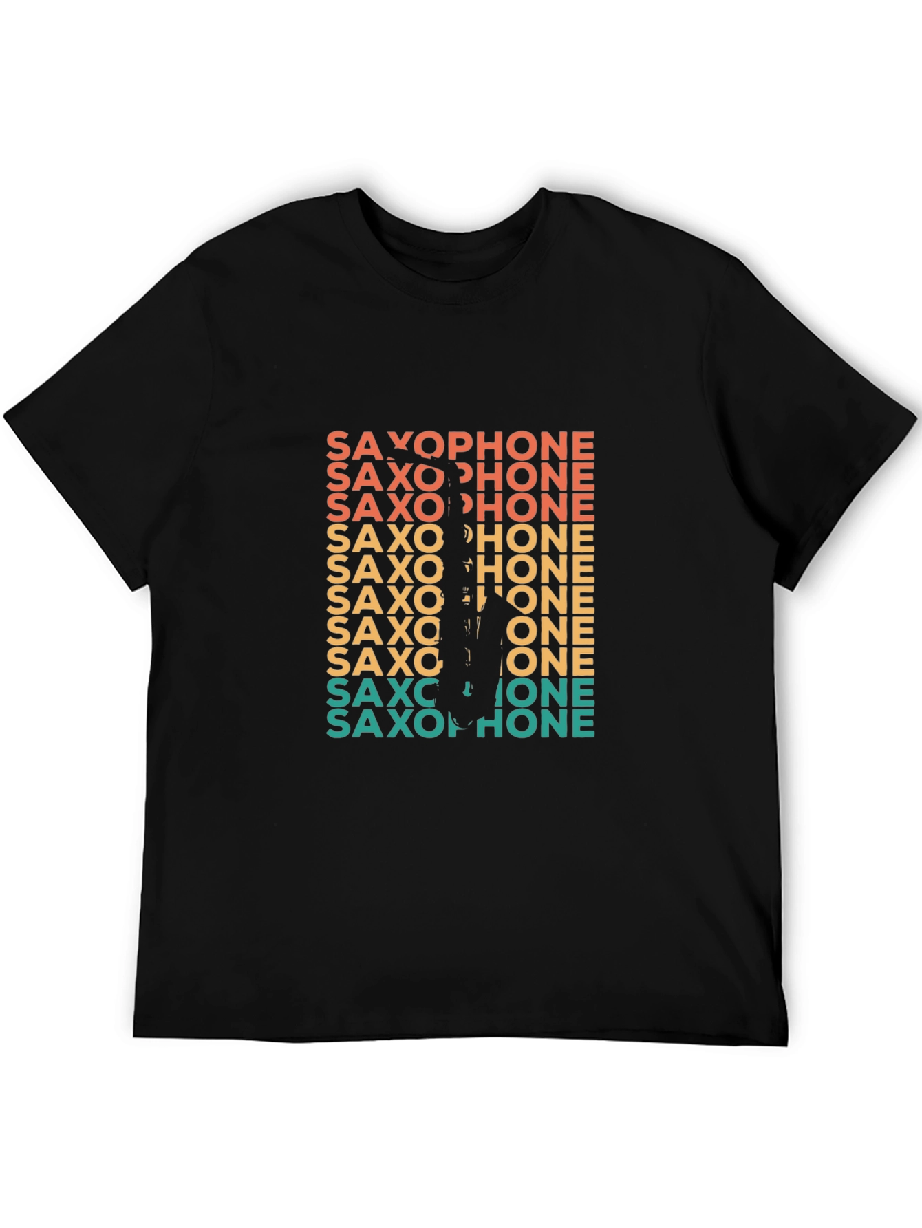 Black Retro Saxophone Player Graphic Tee view 5
