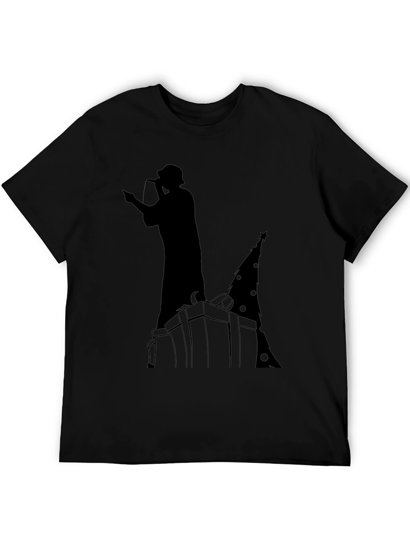 Black Rapper Christmas Tree Graphic Tee - Black view 5