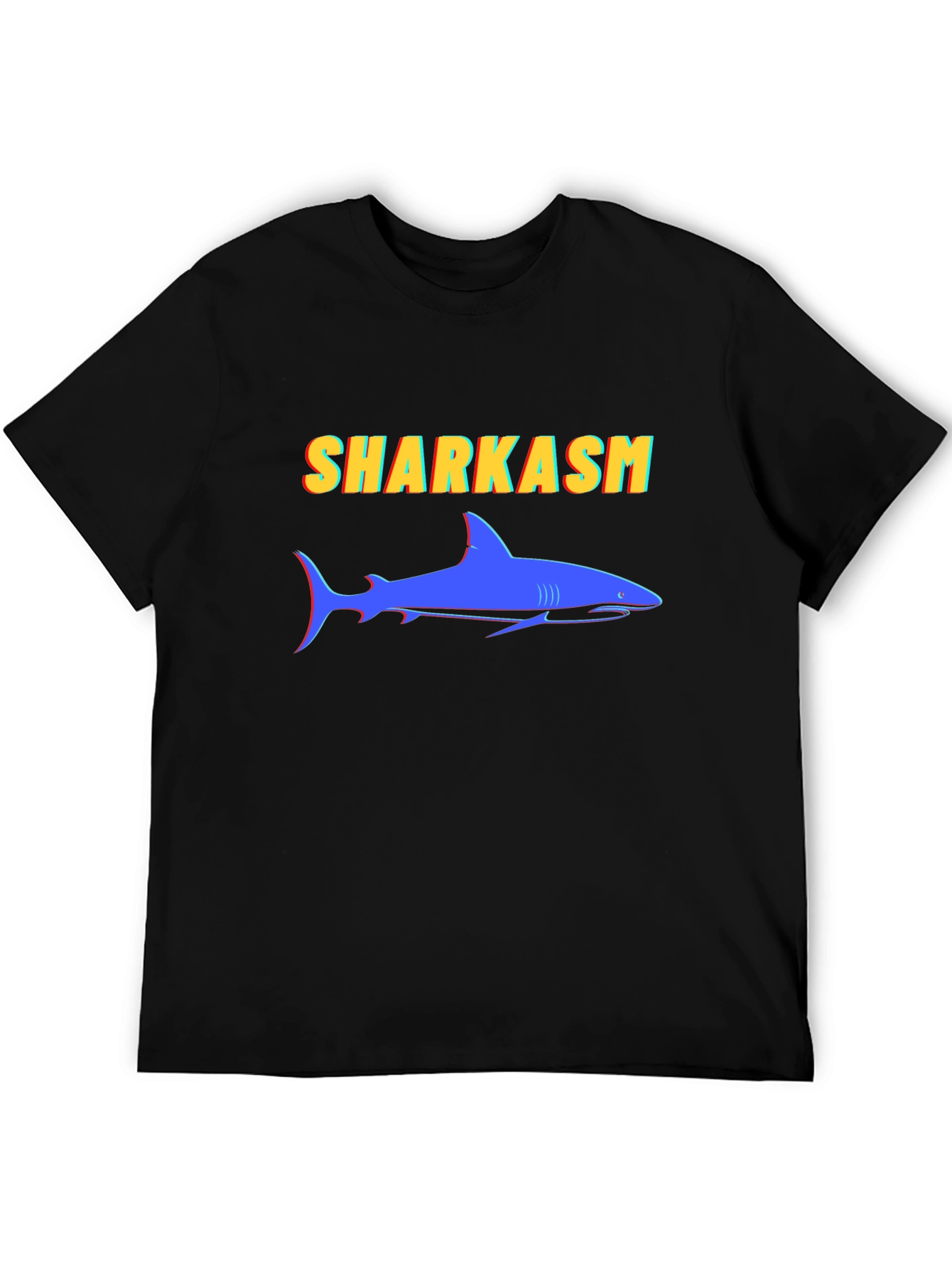 Black Sharkasm Graphic Tee - Funny Shark T-Shirt view 5