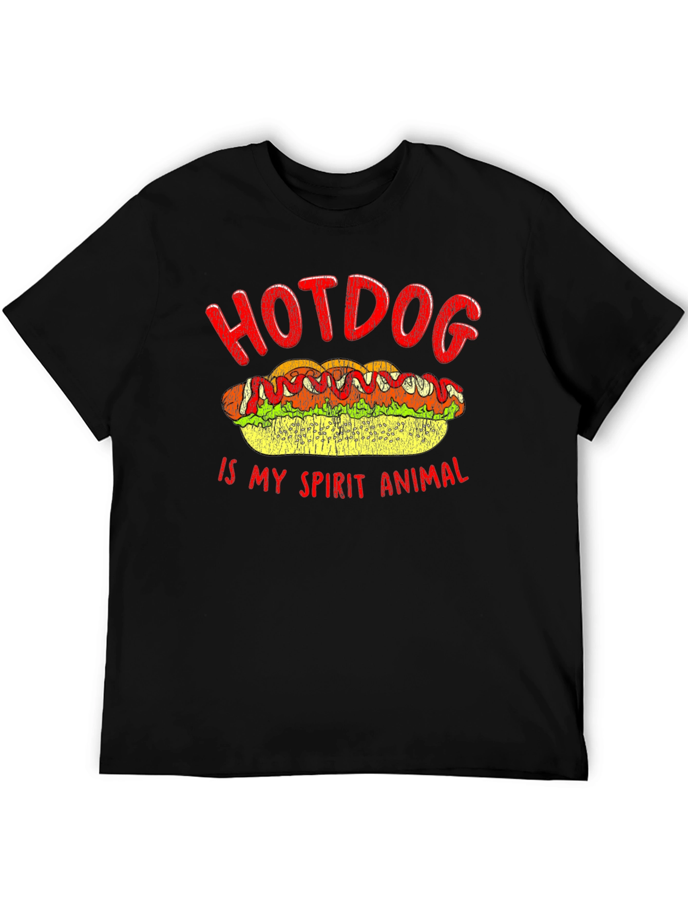 Black Hotdog Spirit Animal T-Shirt - Foodie Tee view 5