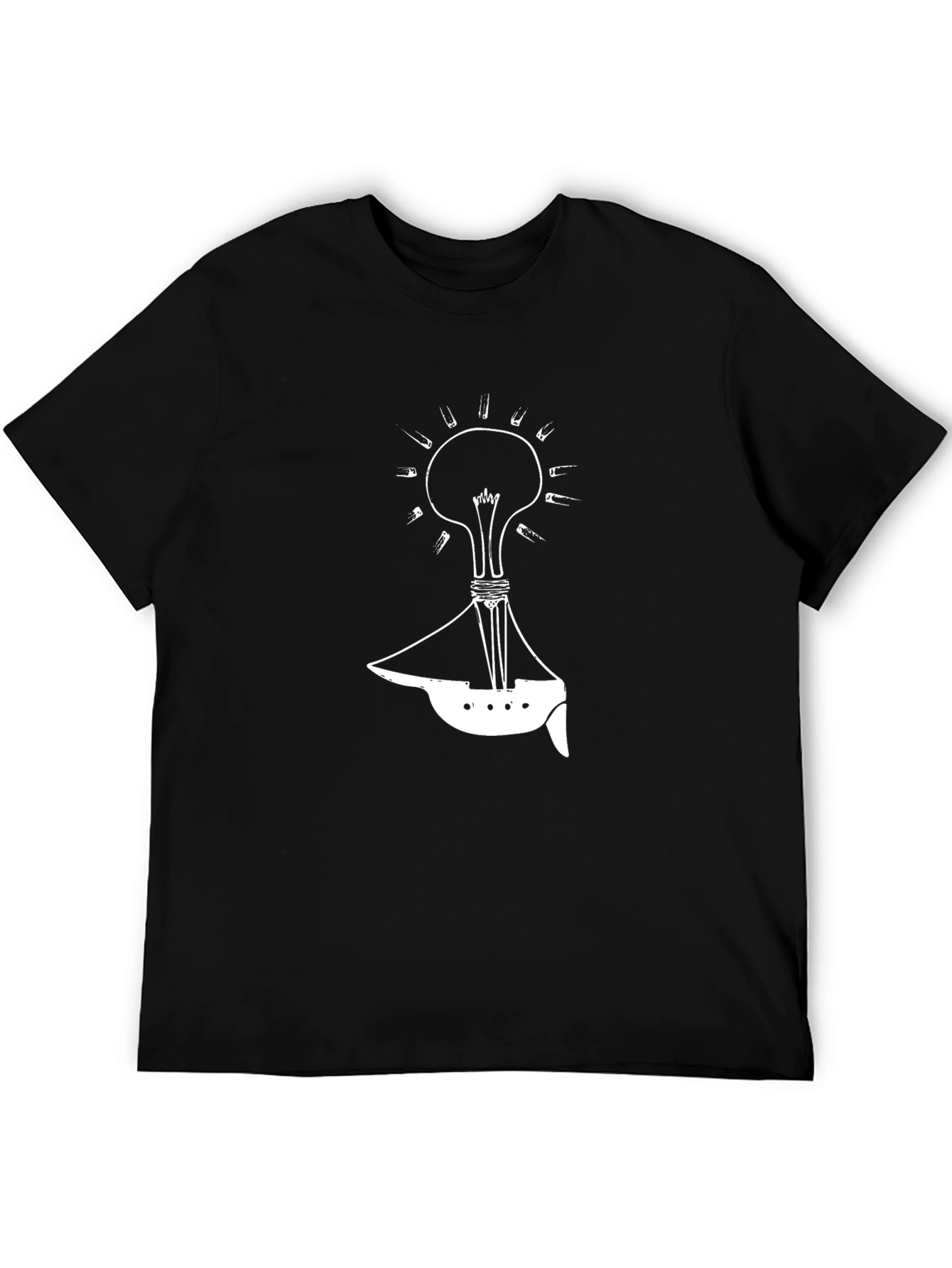 Black Light Bulb Boat Graphic Tee - Unique Design view 5