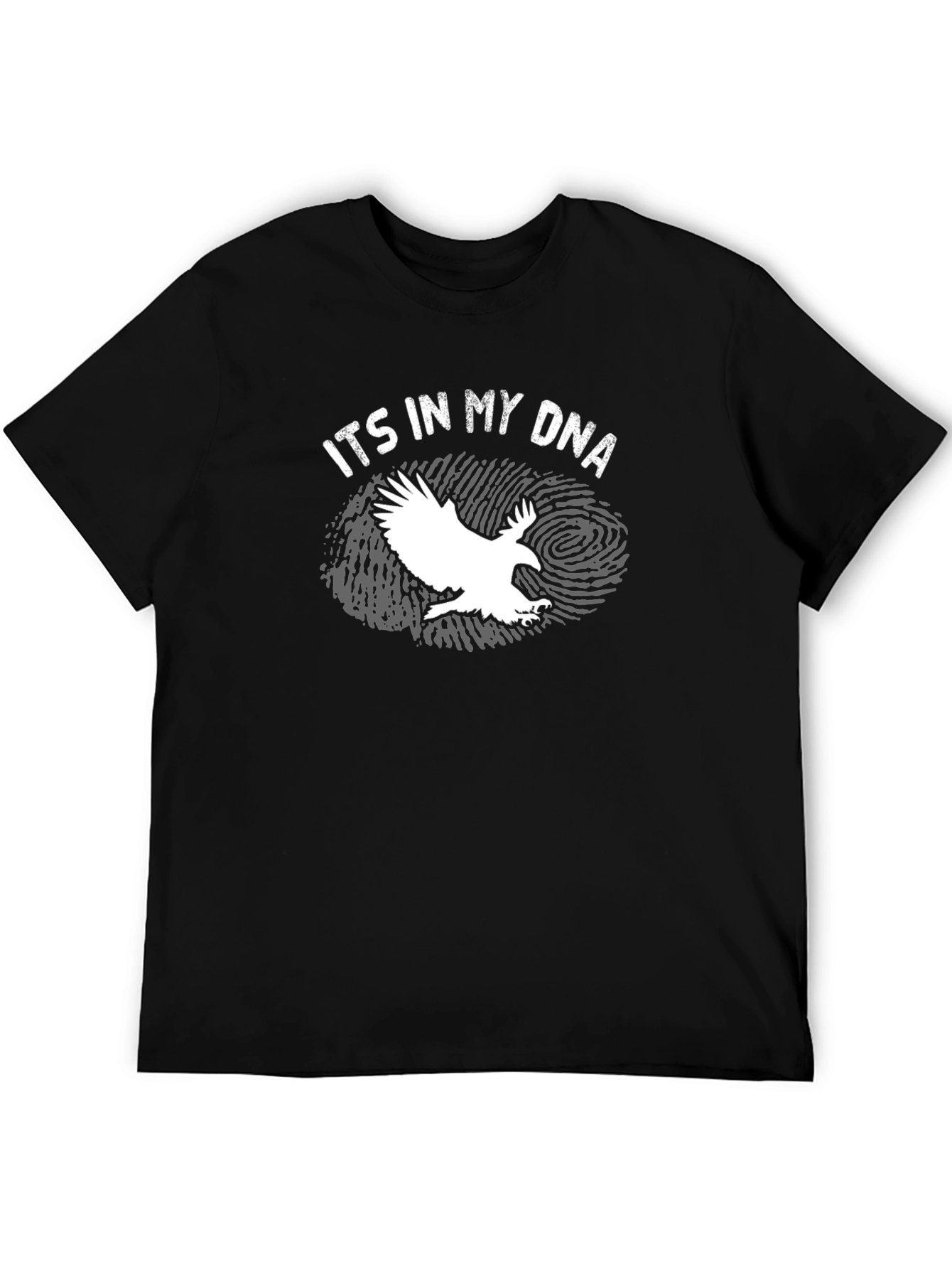 Black Its In My DNA Eagle Graphic Tee - Black Cotton T-Shirt view 5