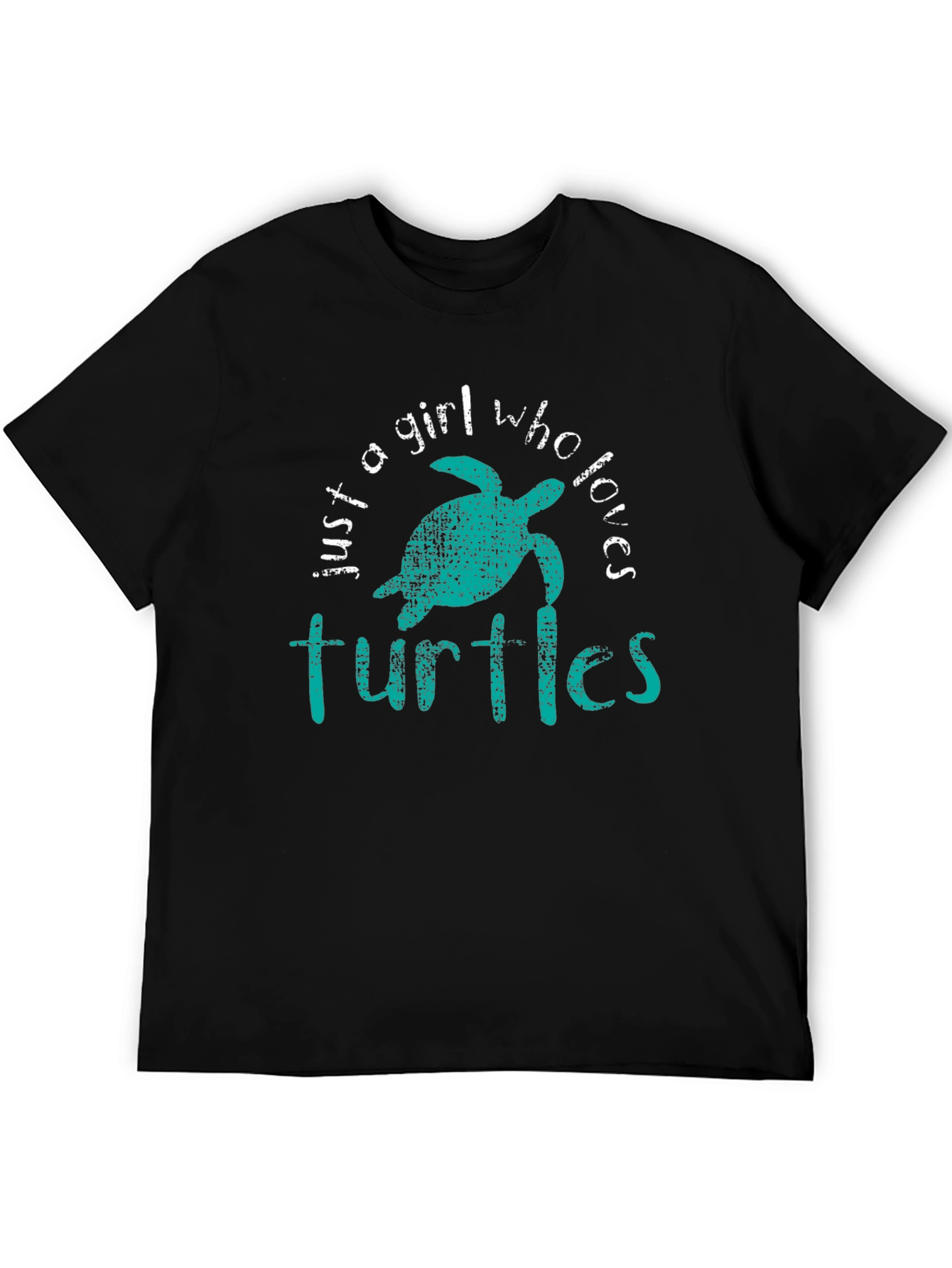 Black Just A Girl Who Loves Turtles Graphic Tee view 5