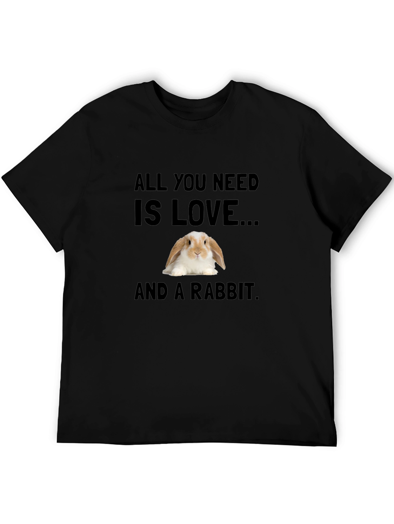 Black Love and a Rabbit T-Shirt - Cute Bunny Tee view 5