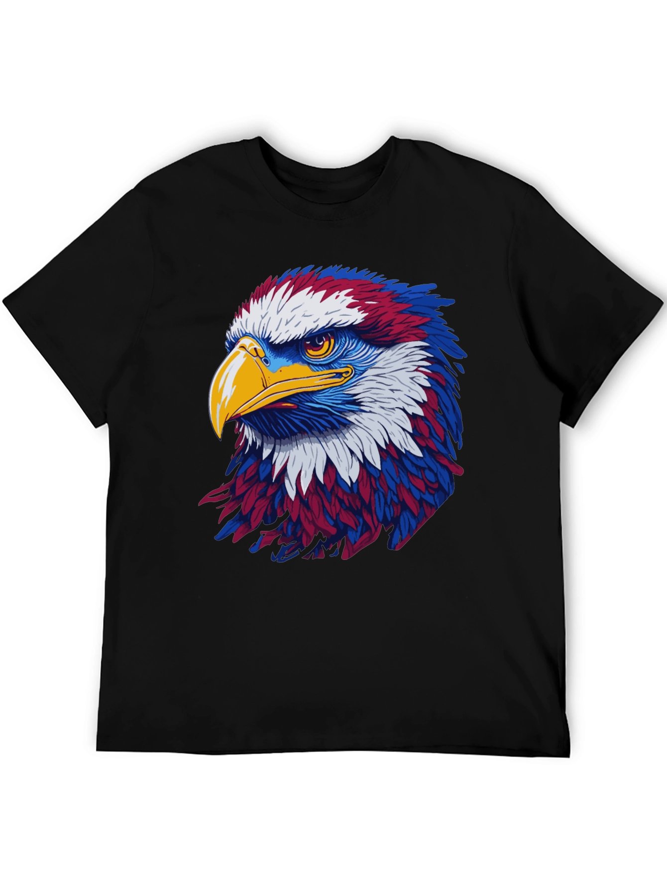 Black Patriotic Eagle Graphic Black T-Shirt view 5