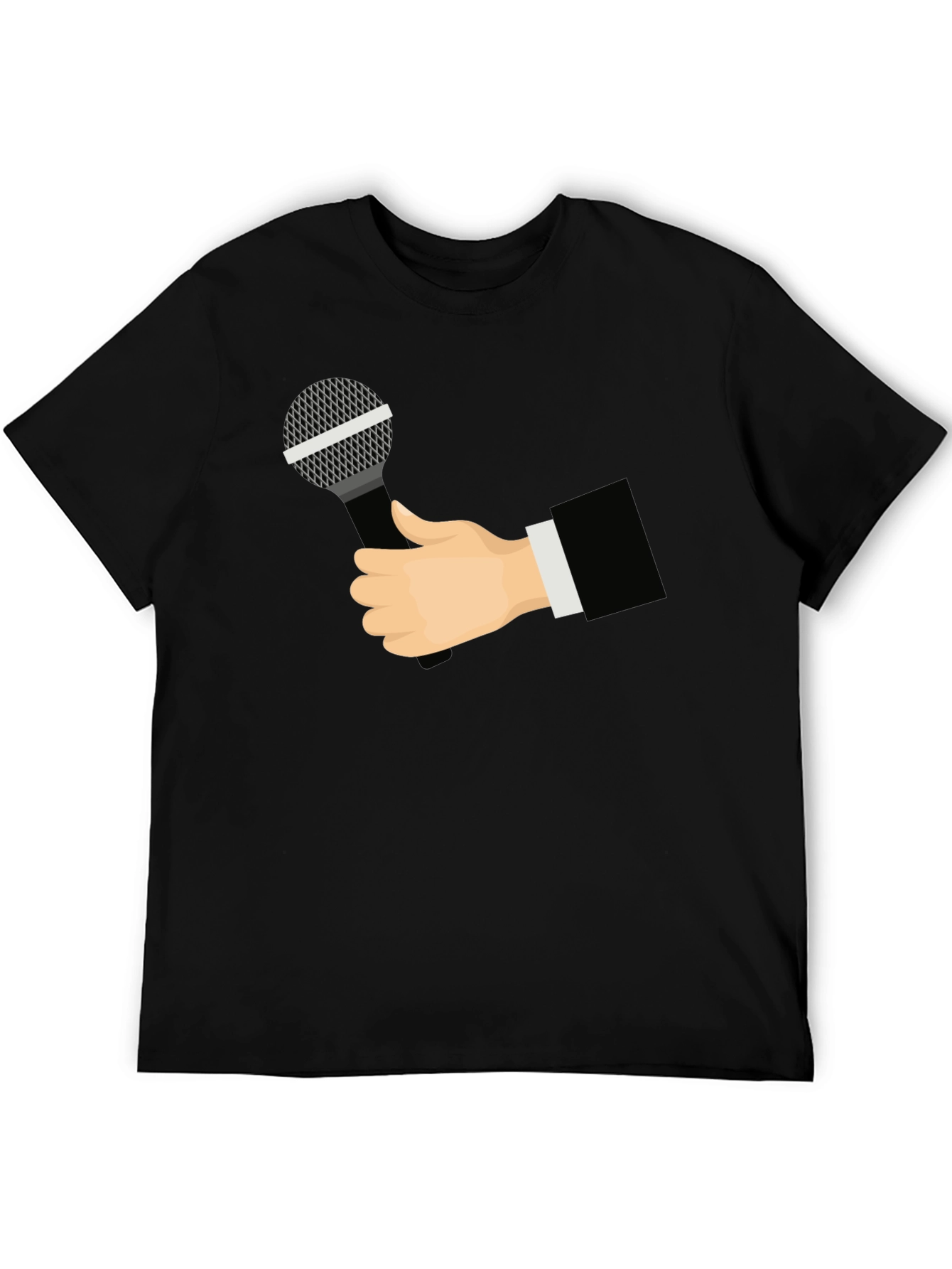 Black Mic Check T-Shirt - Black Graphic Tee view 5