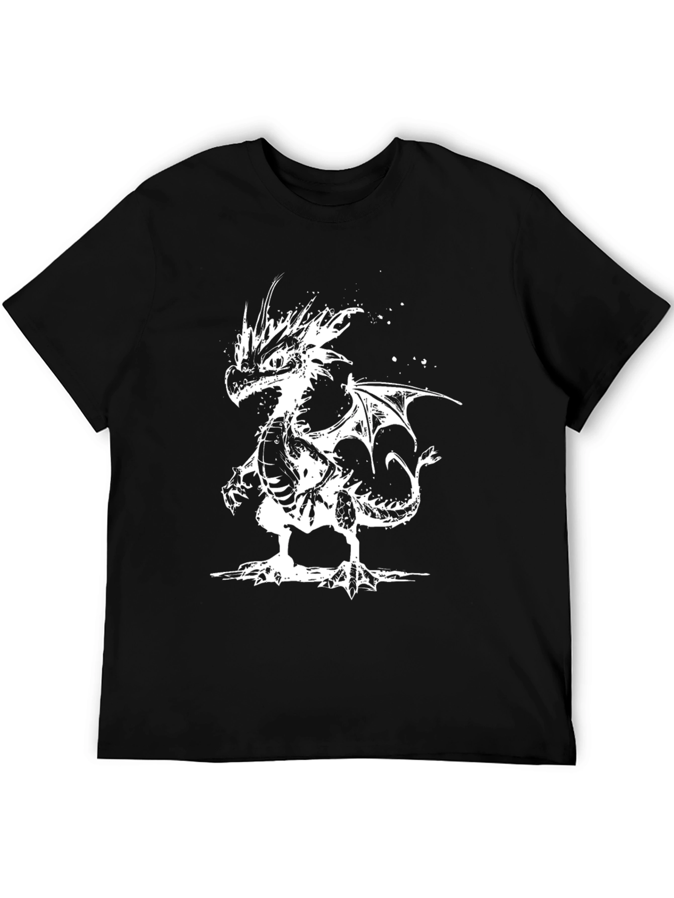 Black Dragon Graphic Tee - Black Cotton T-Shirt view 5