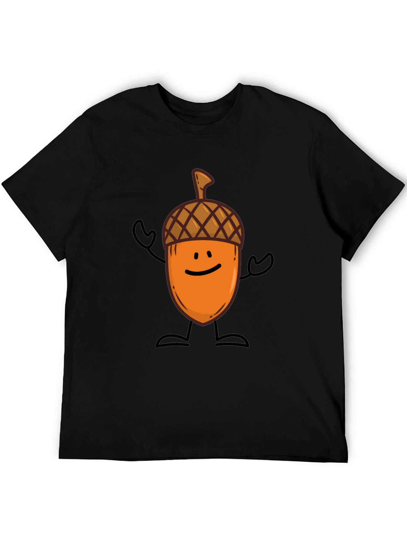 Black Acorn Cartoon Graphic Tee - Fun & Unique Style view 5