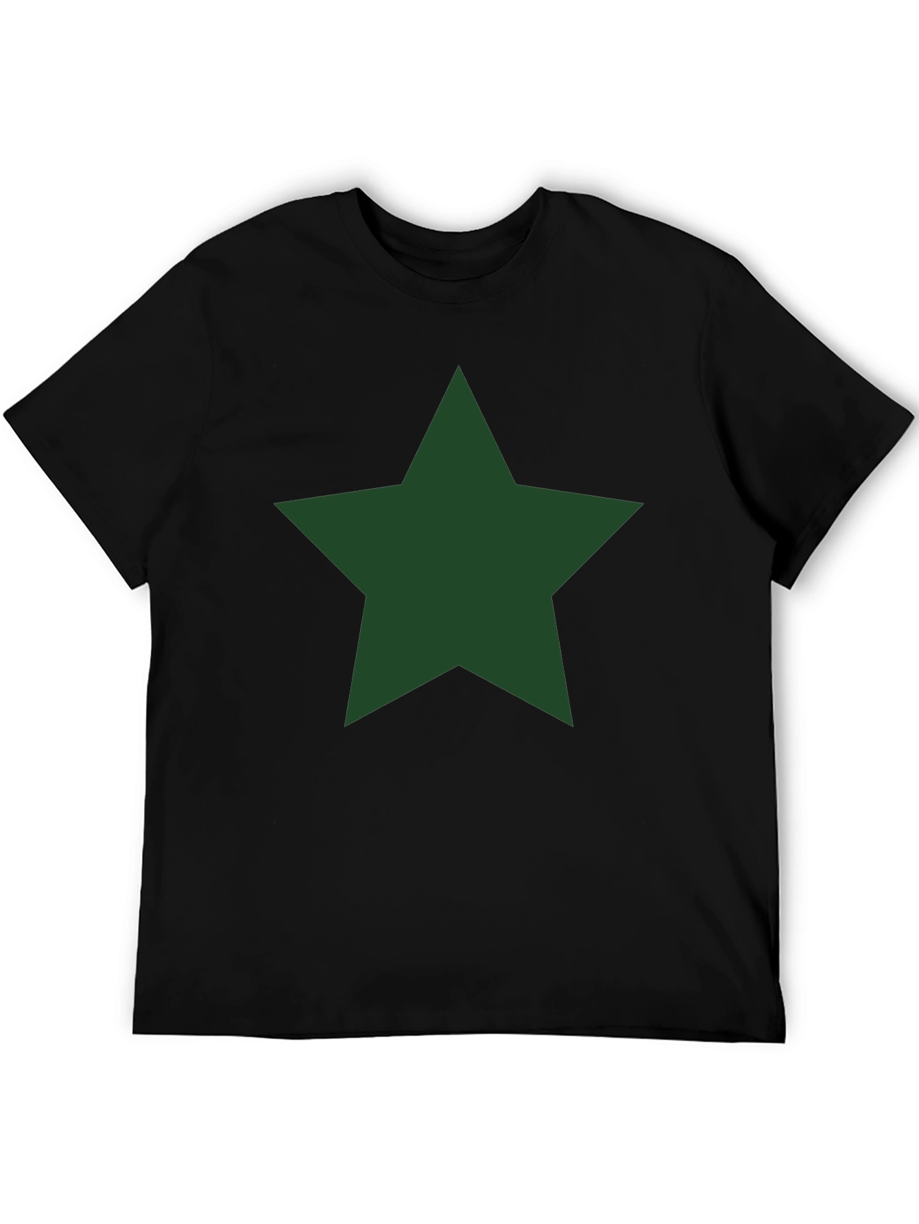 Black Star Graphic Tee - Classic Crew Neck Black T-Shirt view 5