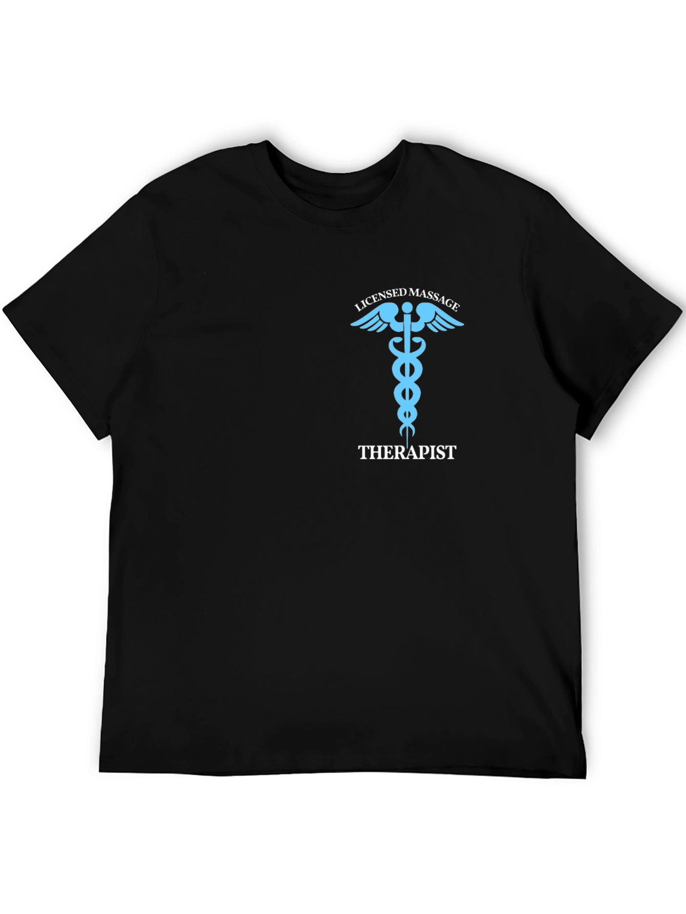 Black Licensed Massage Therapist T-Shirt - Black view 5