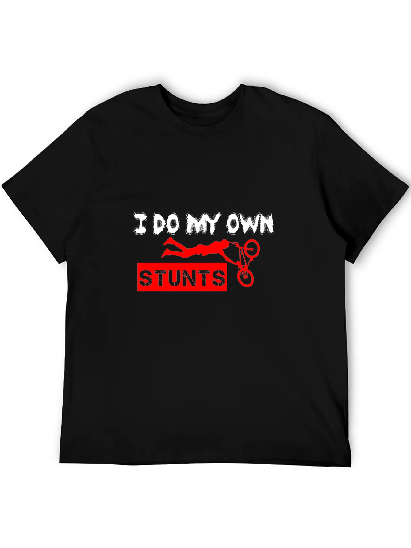 Black I Do My Own Stunts Funny Graphic Tee view 5