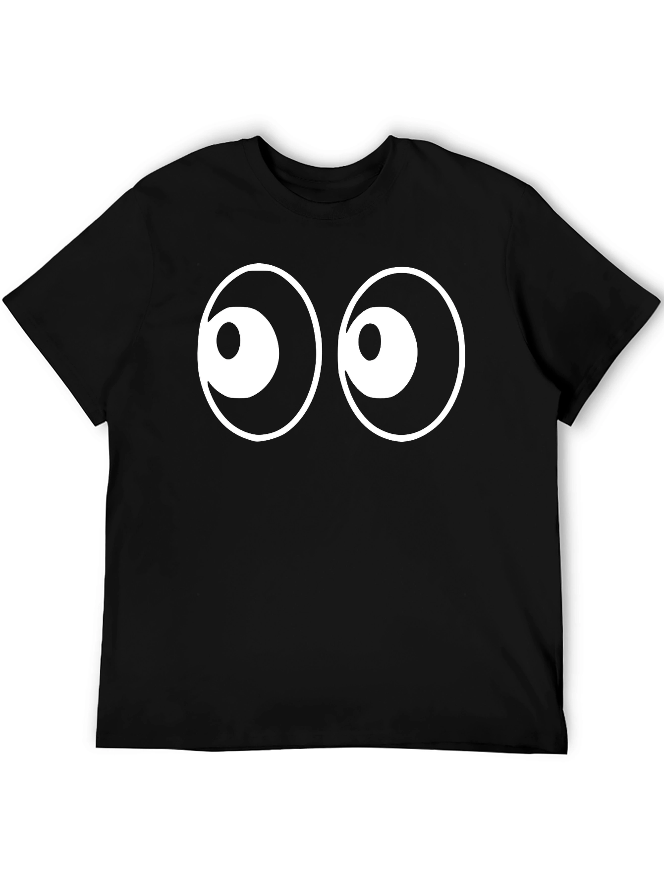 Black Funny Eyes T-Shirt - Black Cotton Tee view 5