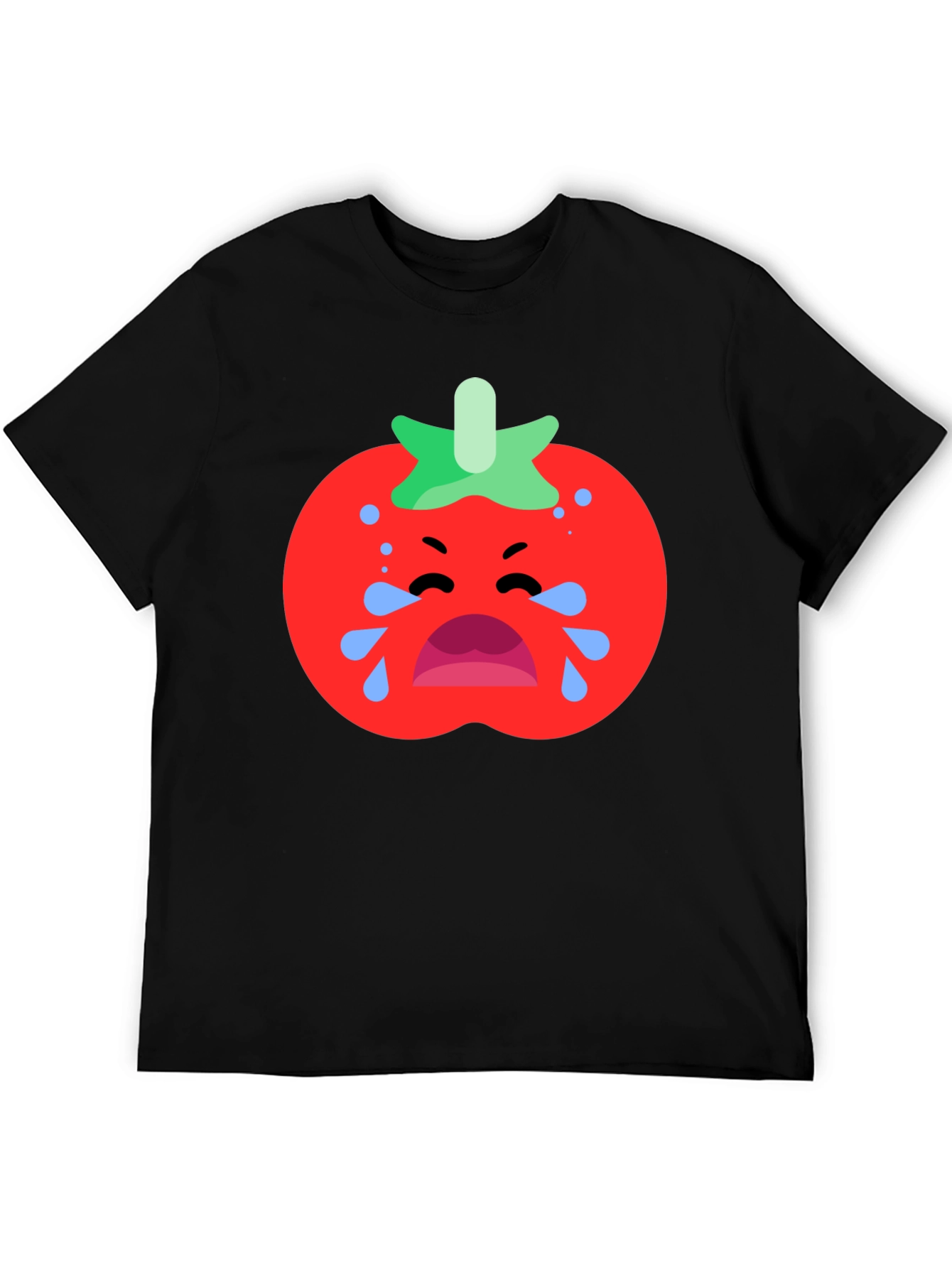 Black Crying Tomato Graphic Tee - Black Cotton T-Shirt view 5