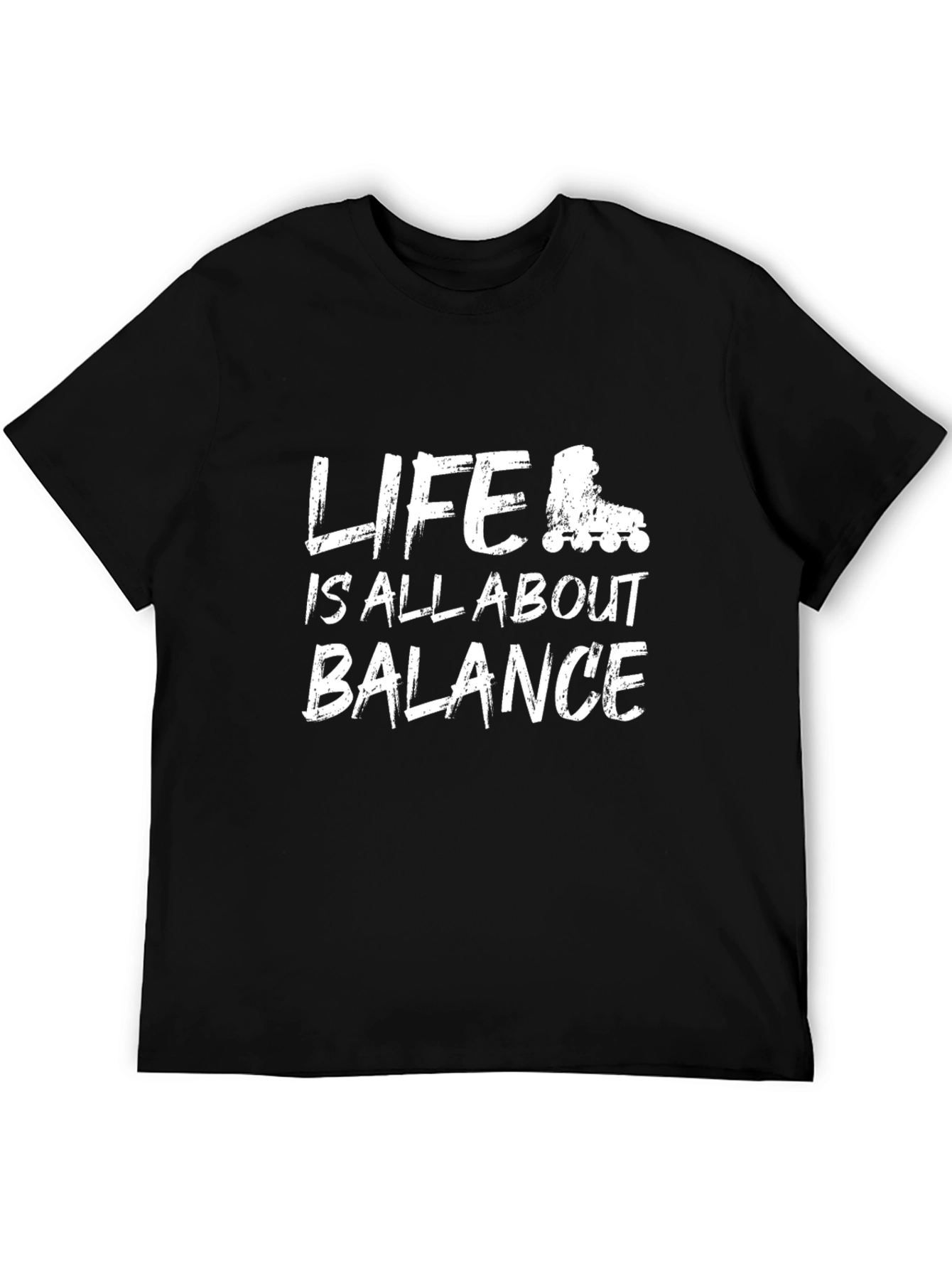 Black Life is All About Balance T-Shirt - Roller Skate Design view 5
