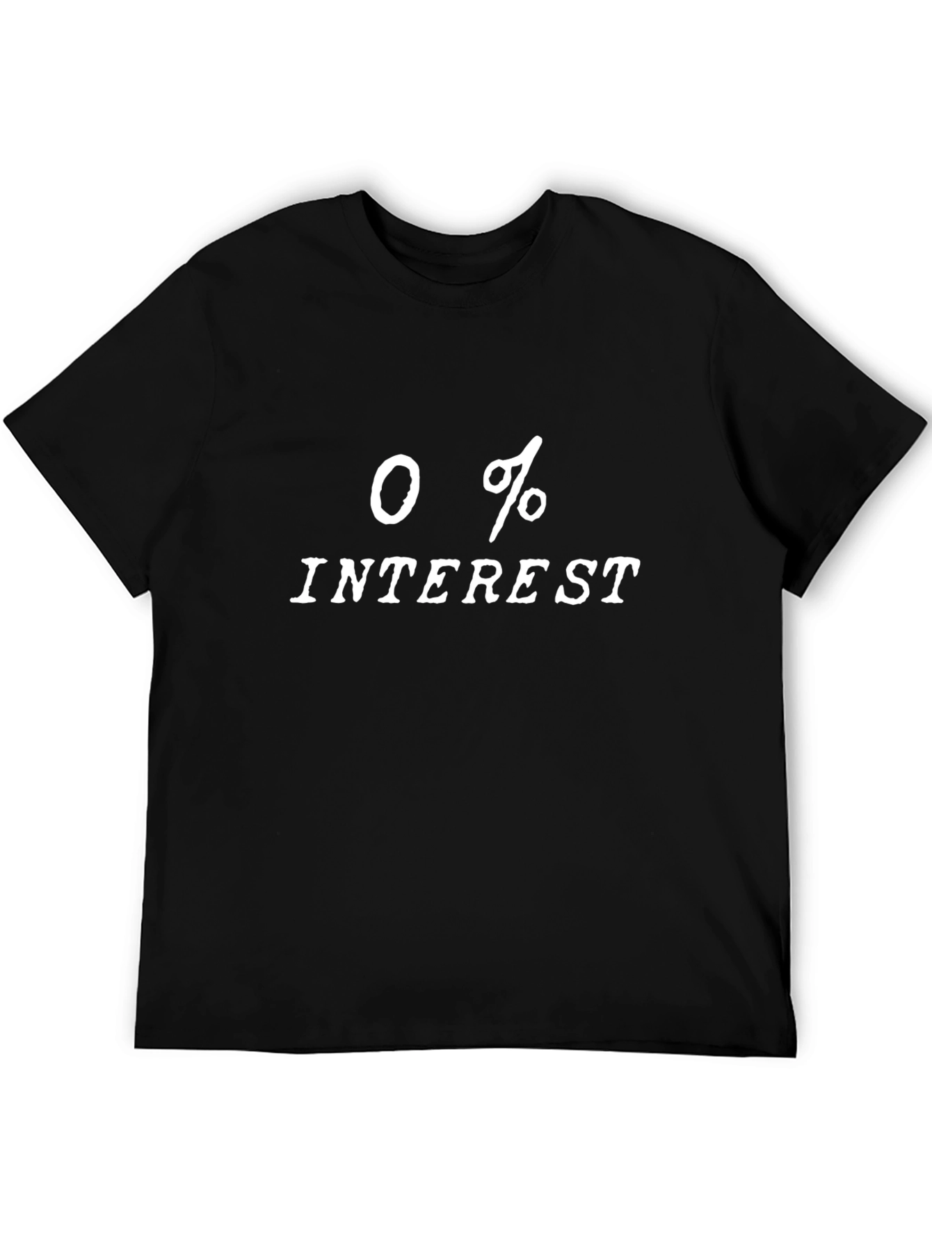 Black 0% Interest Graphic Tee - Black Cotton T-Shirt view 5