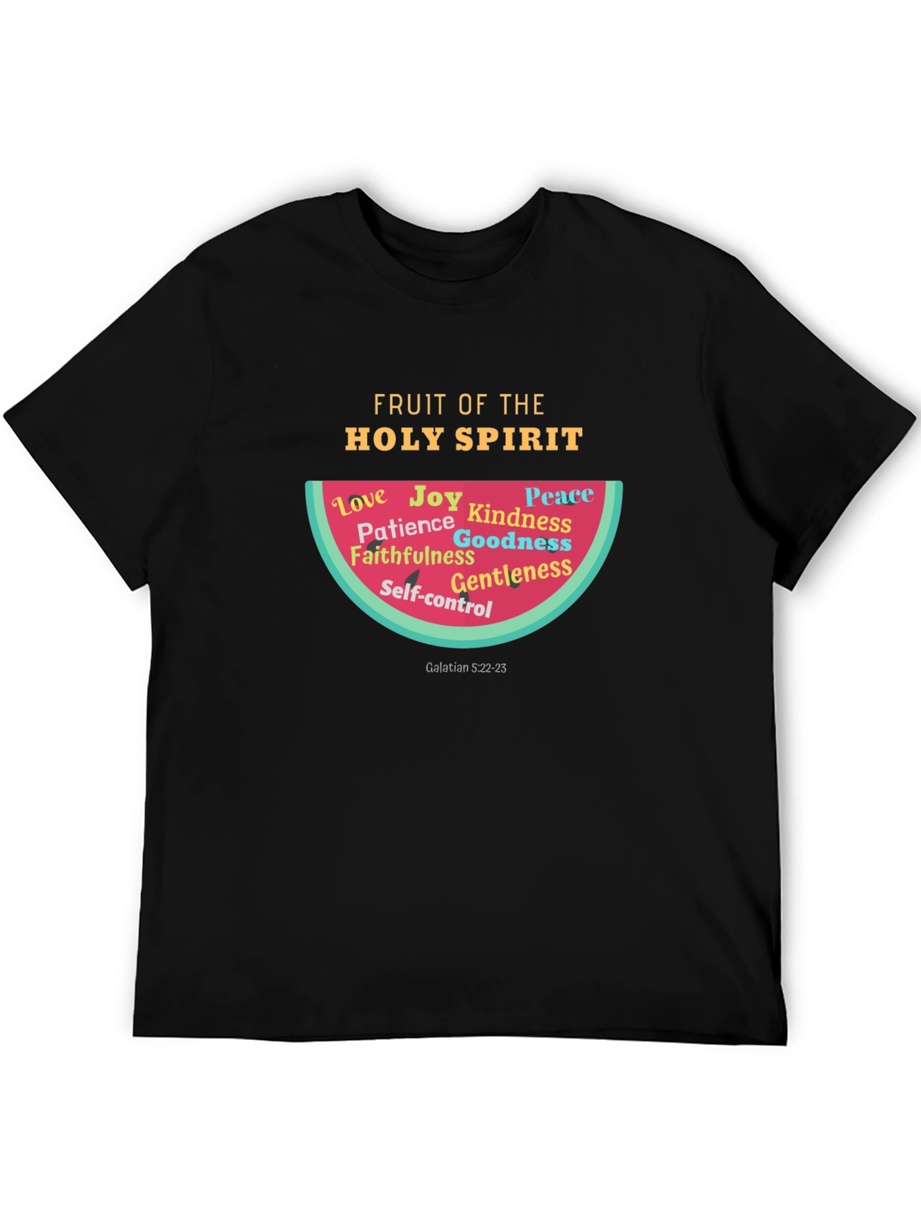 Black Fruit of the Holy Spirit Christian T-Shirt view 5