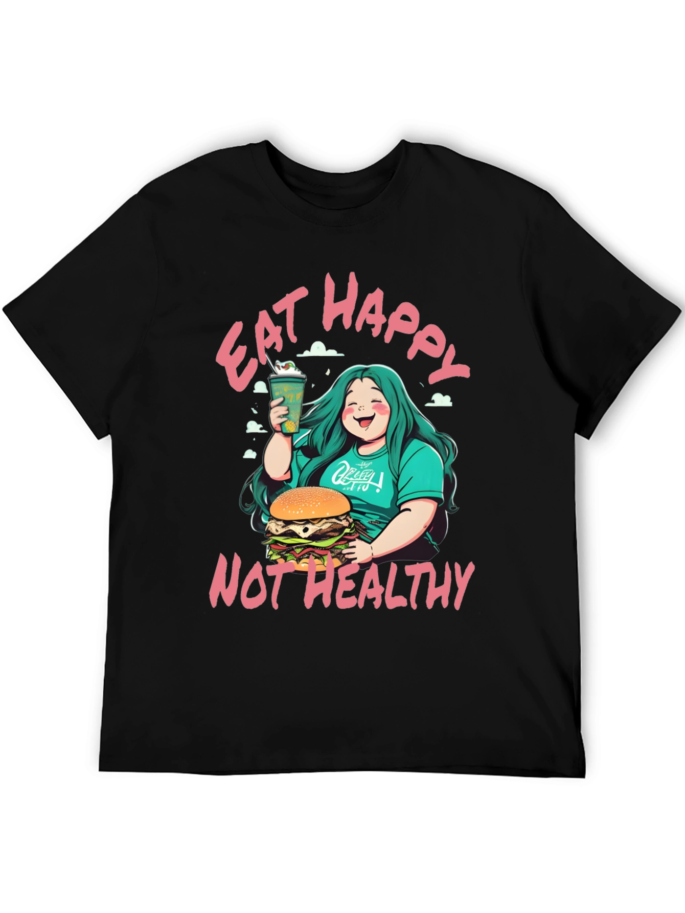 Eat Happy Not Healthy T-Shirt - Bold Graphic Tee - 5