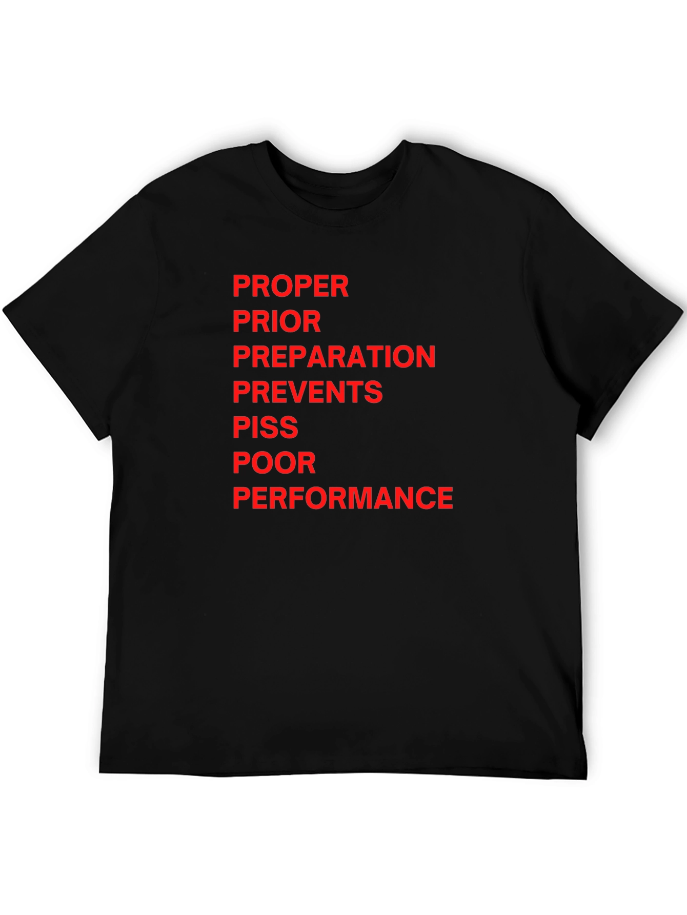 Black Proper Preparation Funny Slogan T-Shirt view 5