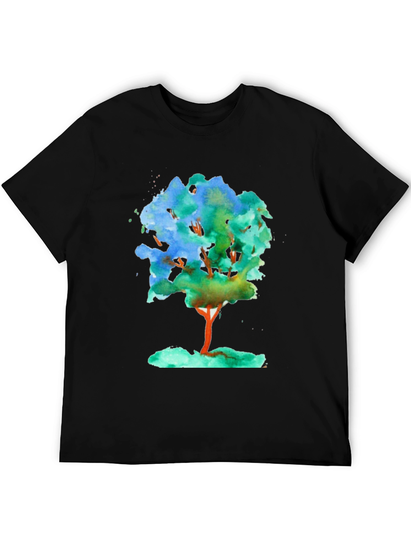 Black Watercolor Tree Graphic T-Shirt view 5