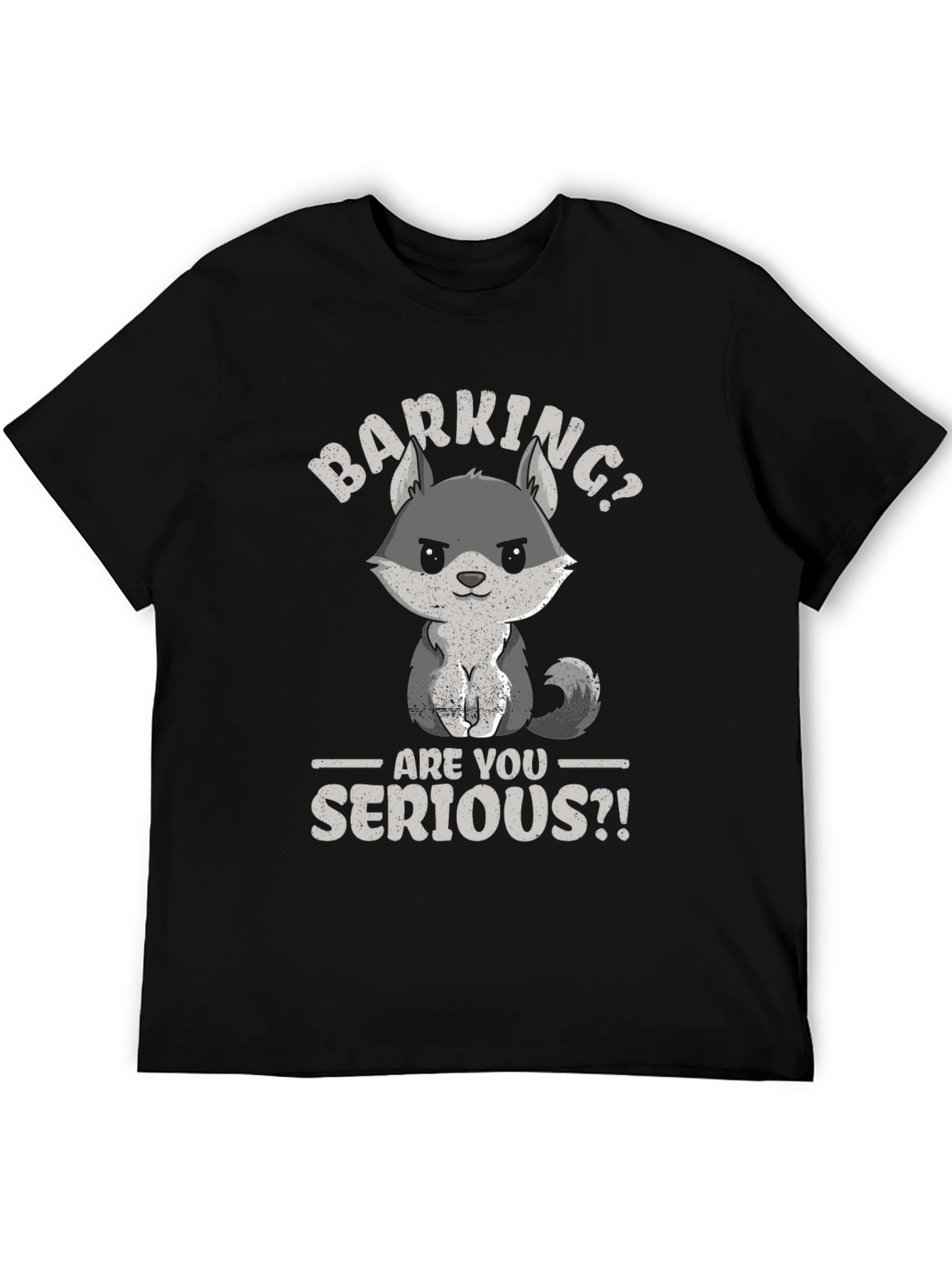 Black Barking? Are You Serious?! Funny Wolf Graphic T-Shirt view 5