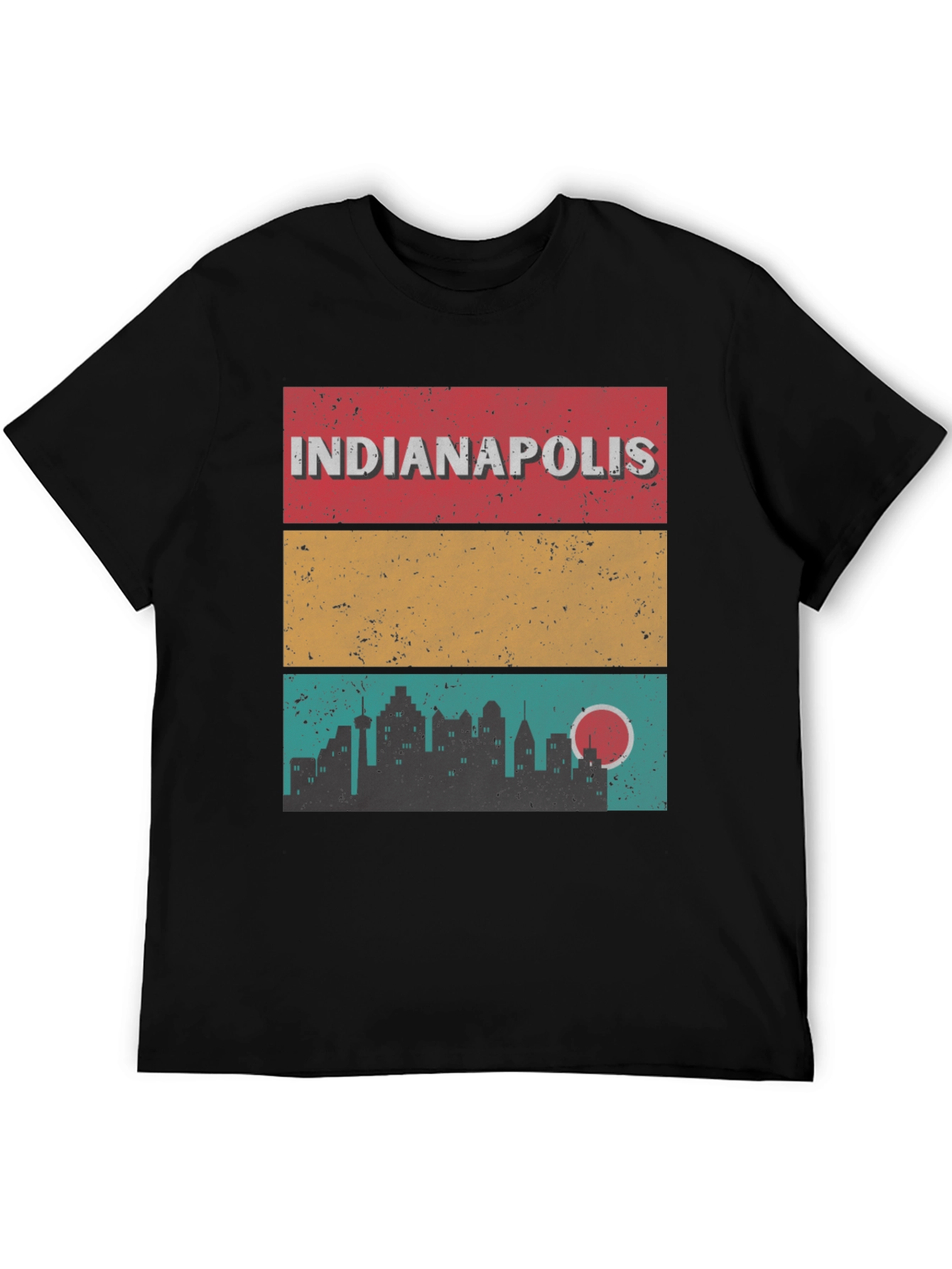Black Indianapolis Skyline Graphic T-Shirt view 5