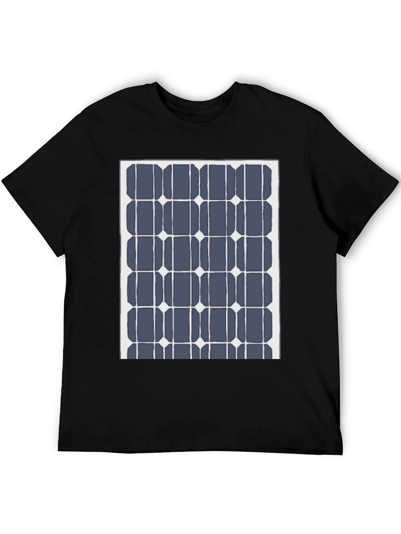Black Solar Panel Grid Black Tee view 5