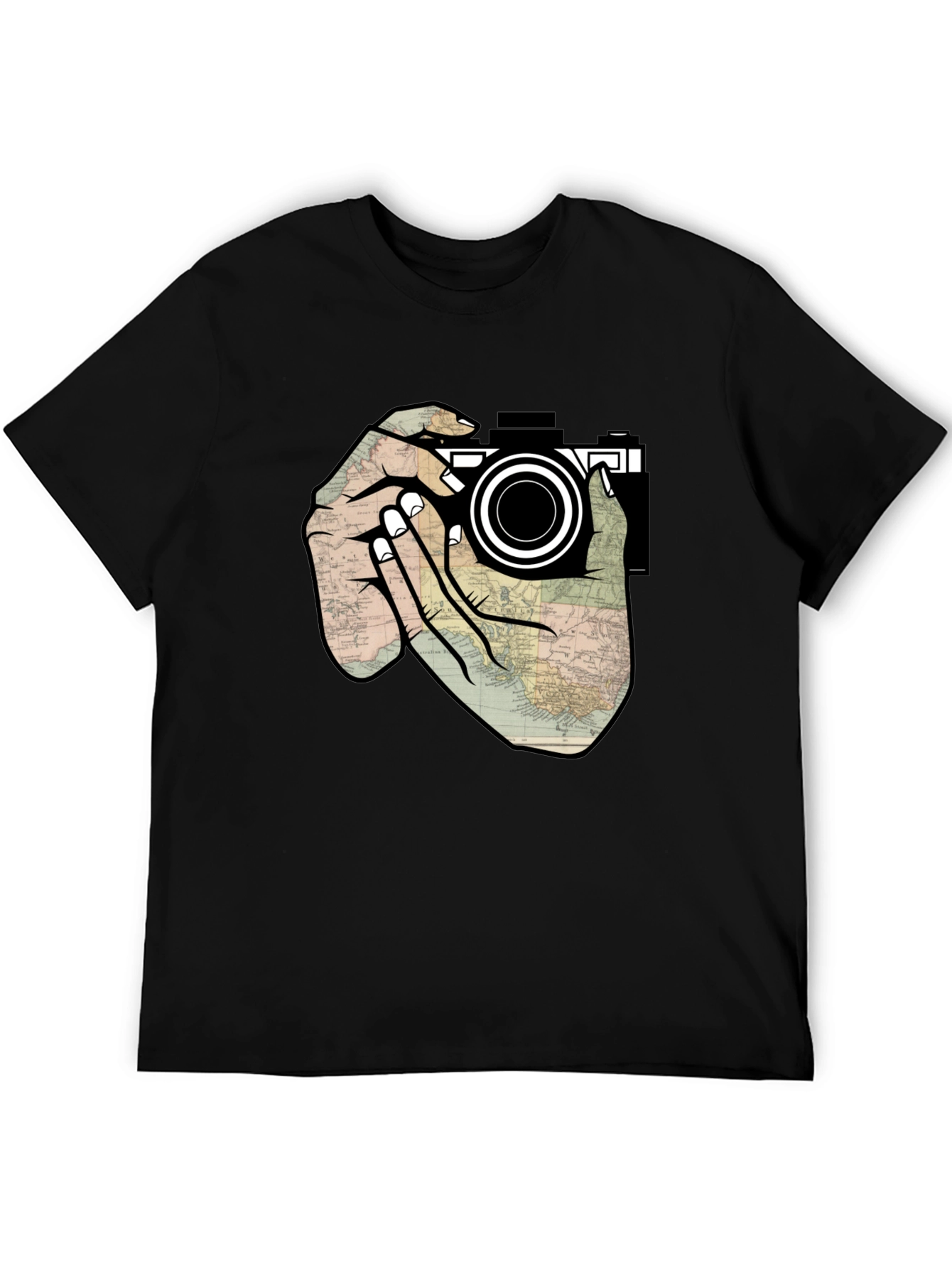 Black Photographer's Map T-Shirt view 5