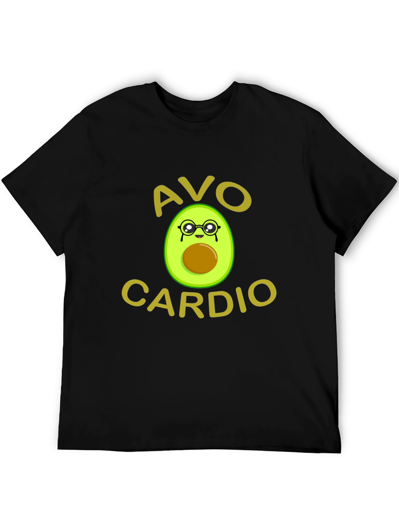 Black Avo Cardio T-Shirt - Funny Avocado Workout Tee view 5
