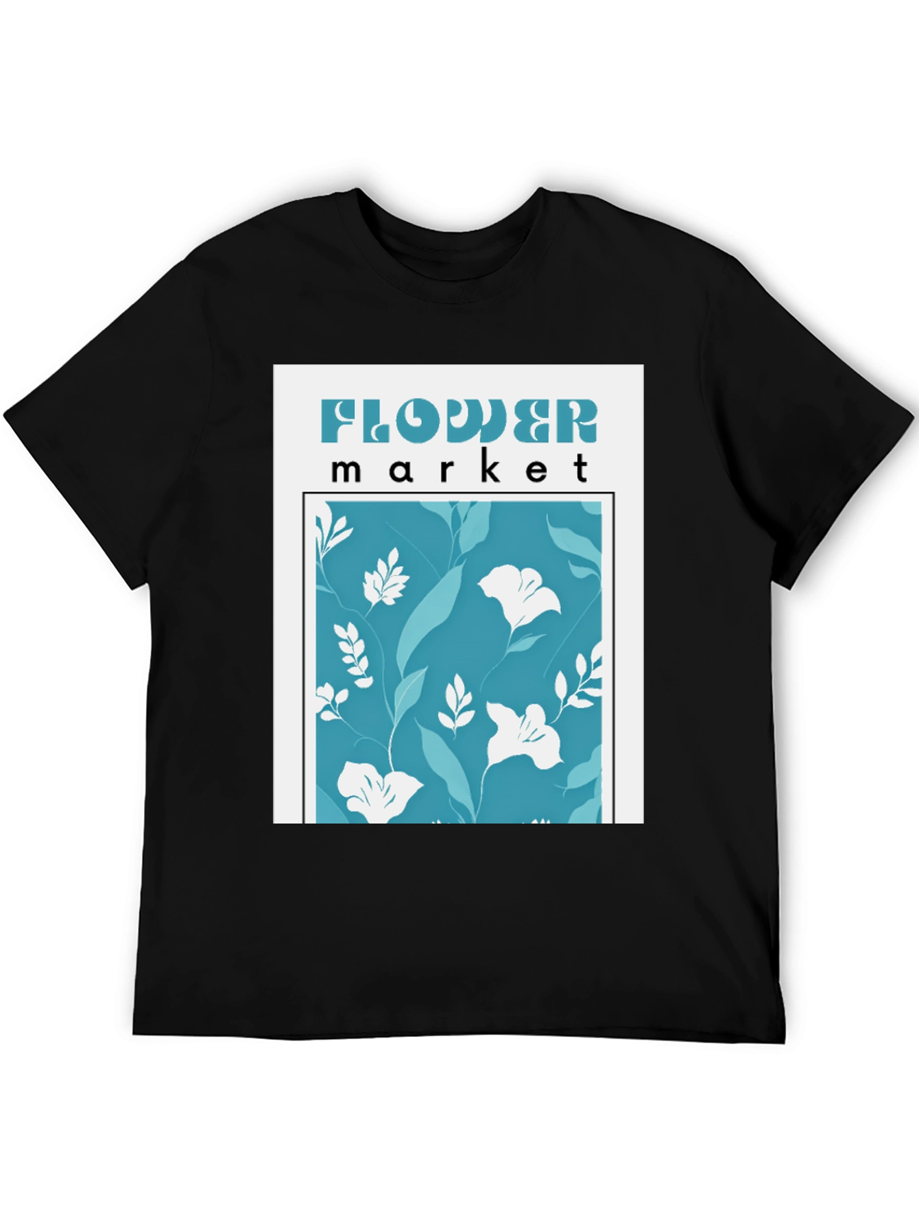 Black Flower Market Graphic Tee - Stylish Floral Print view 5
