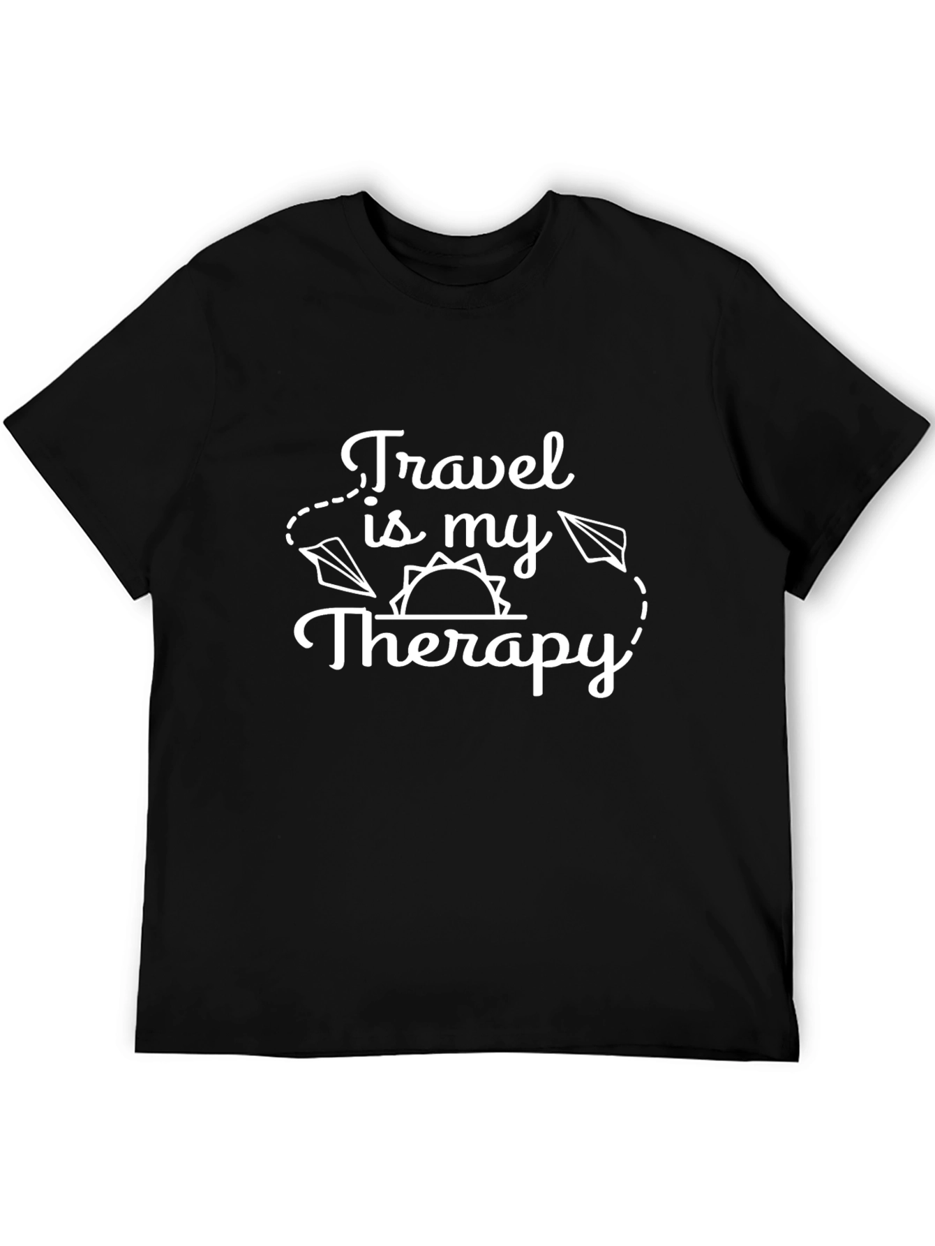 Travel is my Therapy T-Shirt - Black - 5