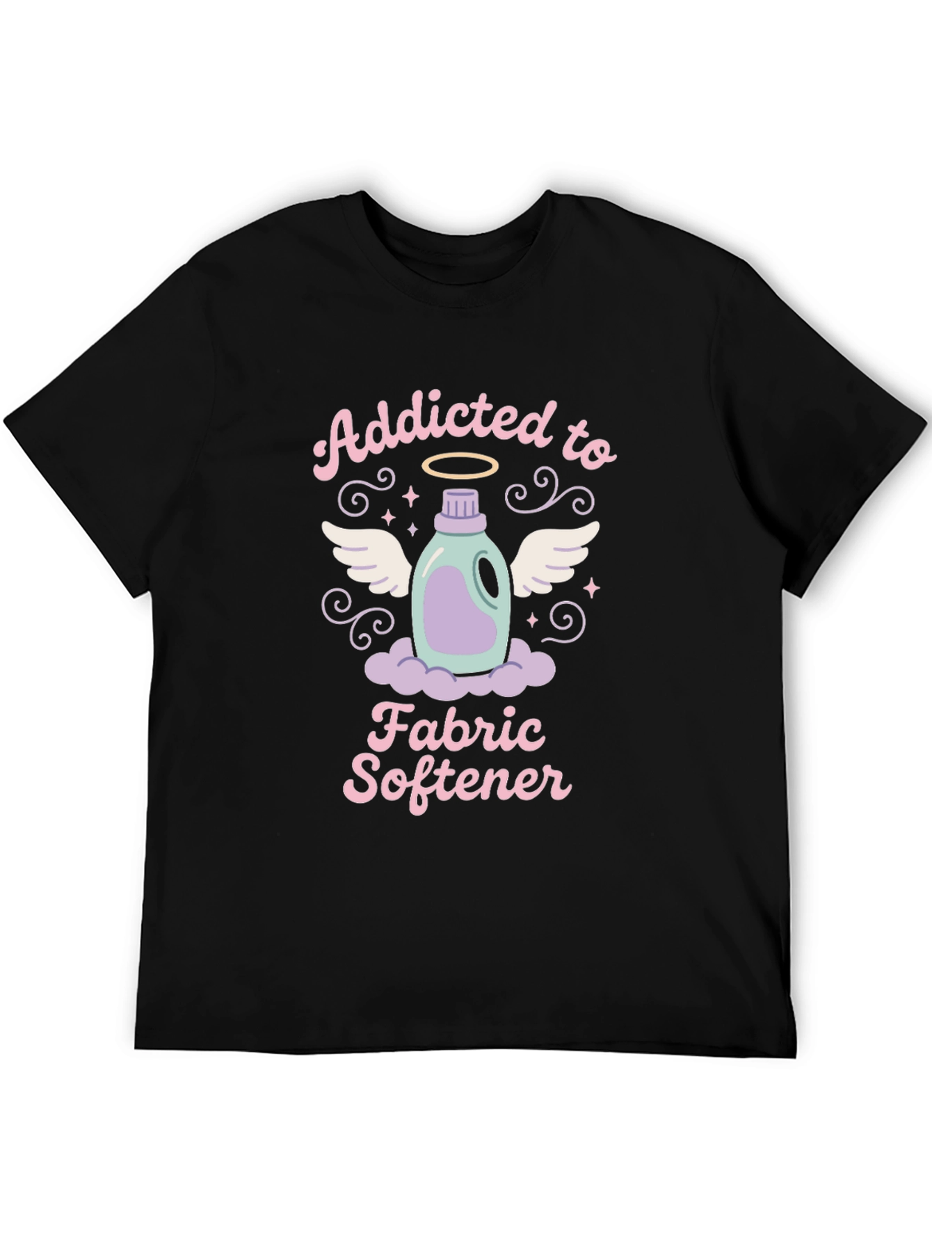 Black Addicted to Fabric Softener T-Shirt - Soft Wash Apparel view 5