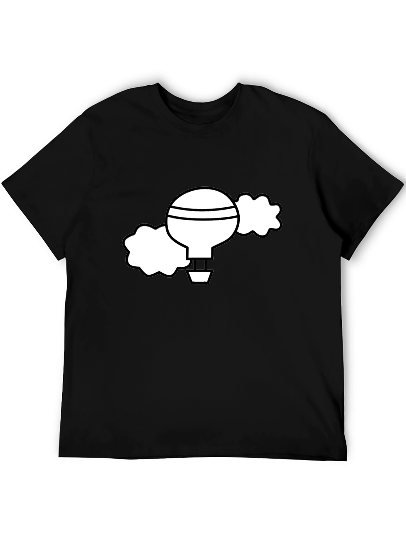 Black Black T-Shirt with Whimsical Hot Air Balloon Graphic view 5