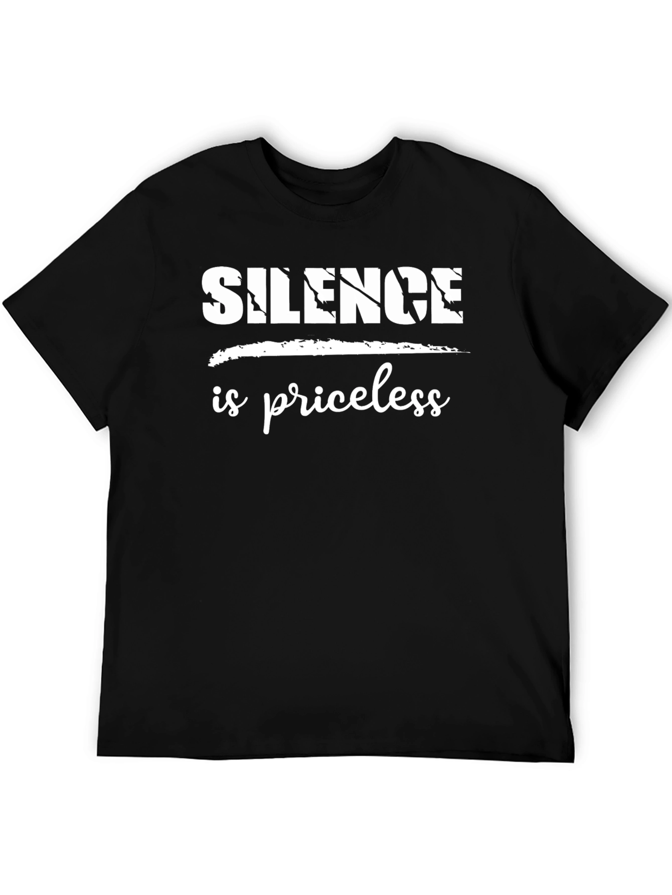 Black Silence is Priceless Black T-Shirt view 5