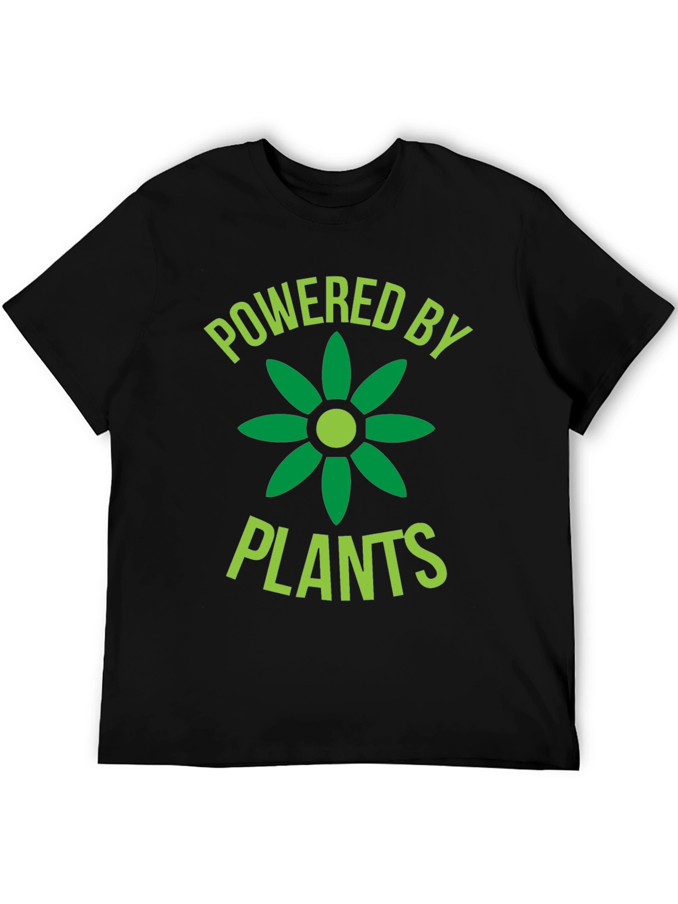Black Powered By Plants Graphic Tee - Vegan T-Shirt view 5