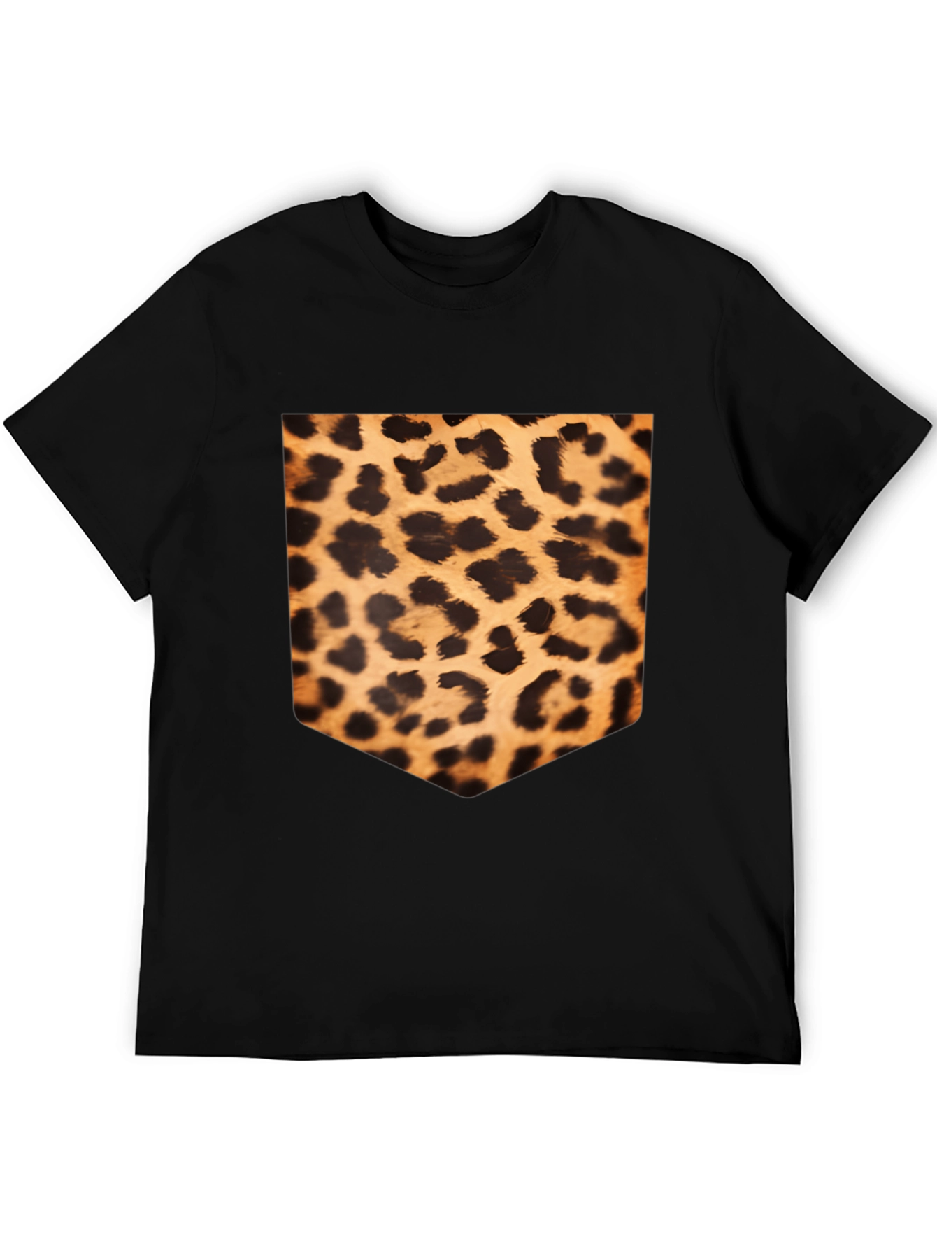 Black Leopard Print Pocket Tee view 5